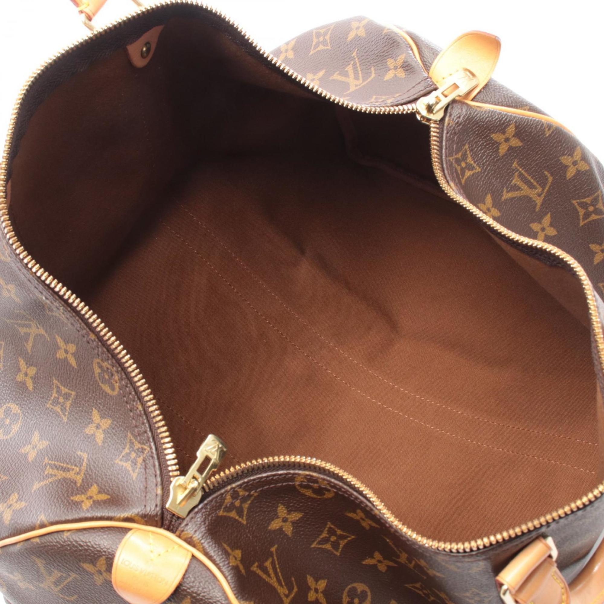 Louis Vuitton Brown Coated Canvas Leather Boston Bag Handbag (Pre-Owned)
