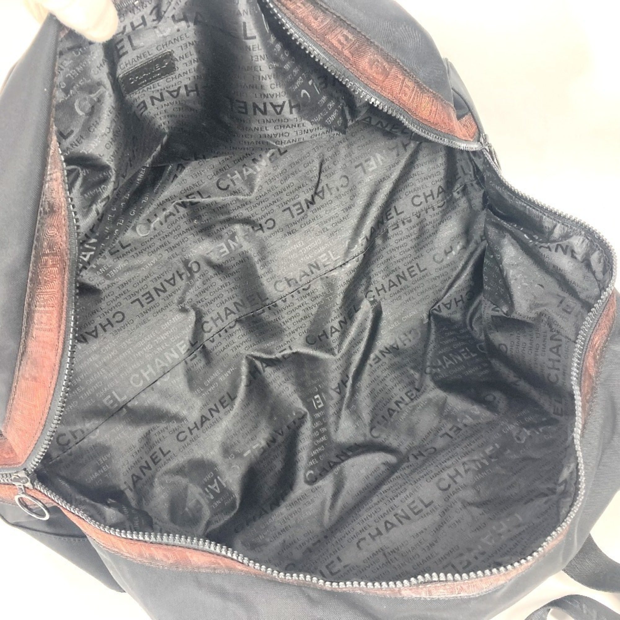 Chanel Black Nylon Boston Bag Shoulder Bag (Pre-Owned)