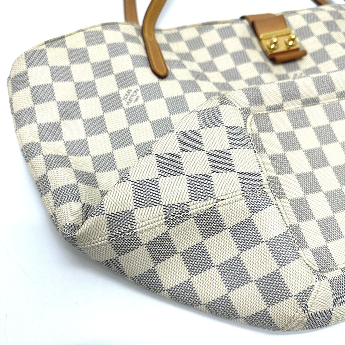 Louis Vuitton White Damier Azur Shoulder Bag Tote Bag (Pre-Owned)