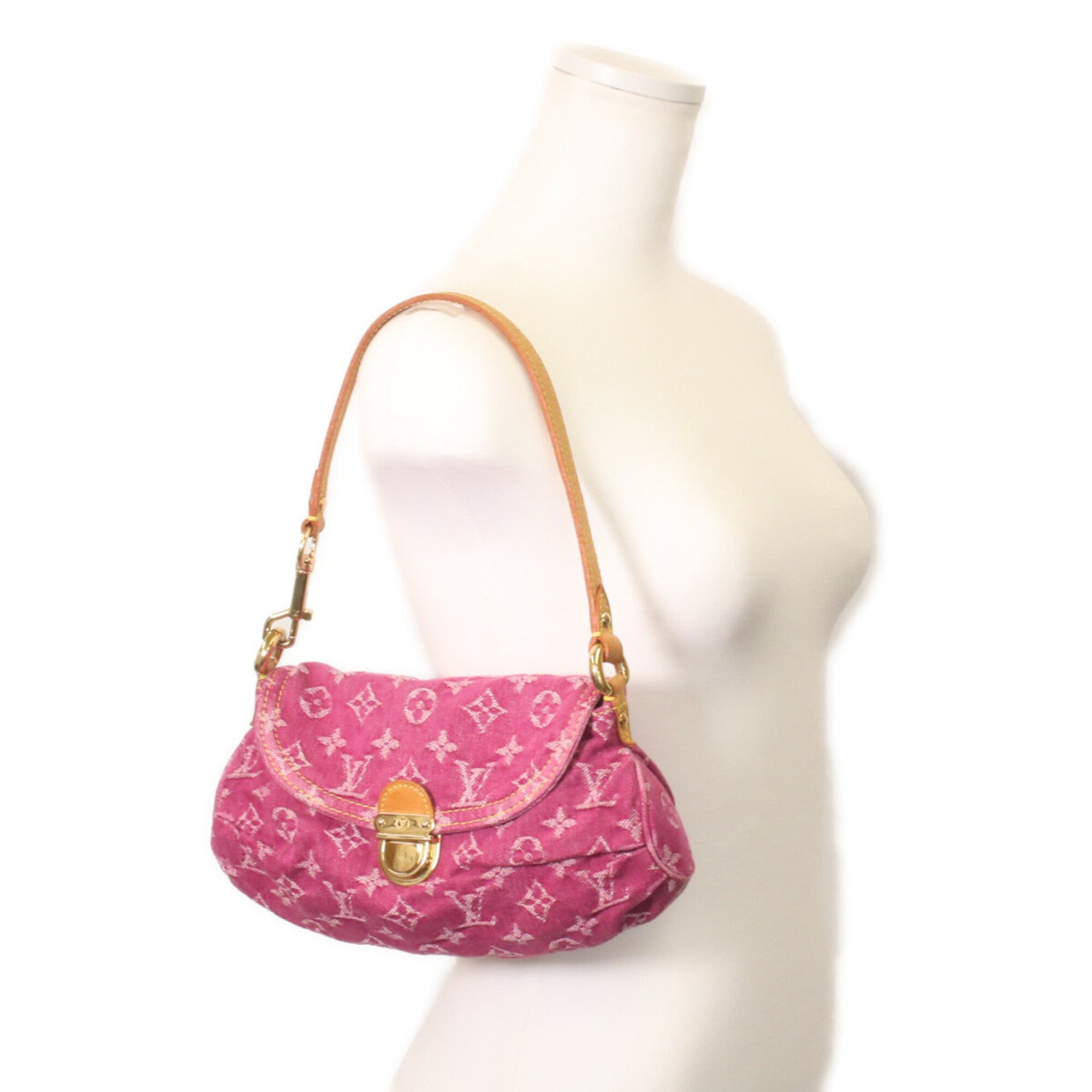 Louis Vuitton Fuchsia Pink Monogram Monogram Denim Shoulder Bag (Pre-Owned)