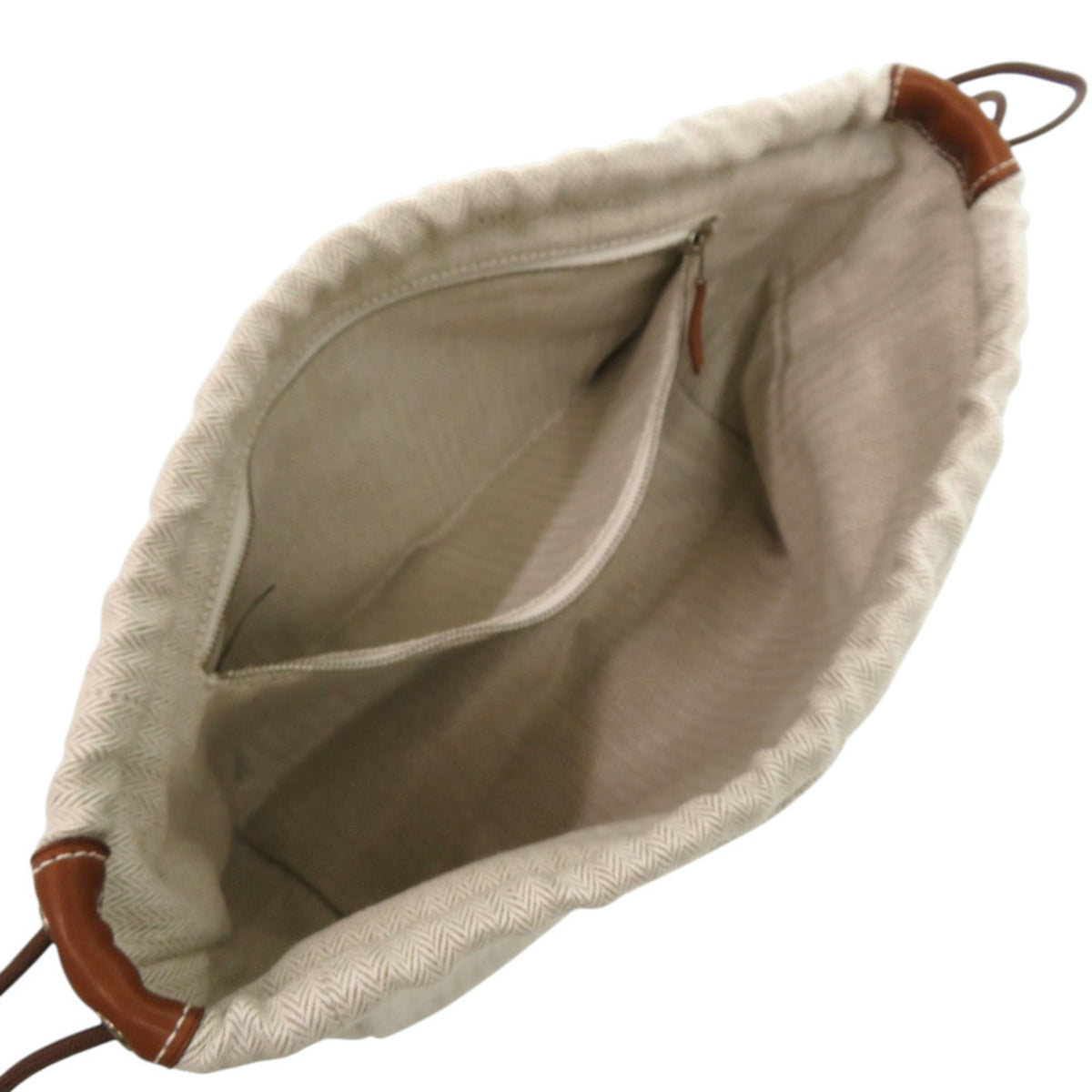 Hermes Beige Brown Cotton Pouch (Pre-Owned)