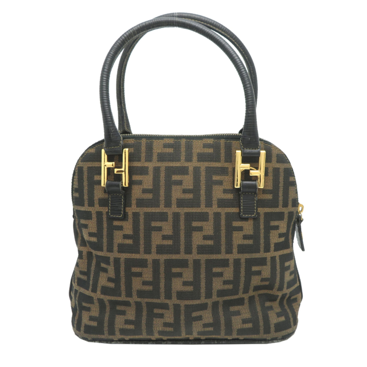 Fendi Brown Canvas Handbag Tote Bag (Pre-Owned)