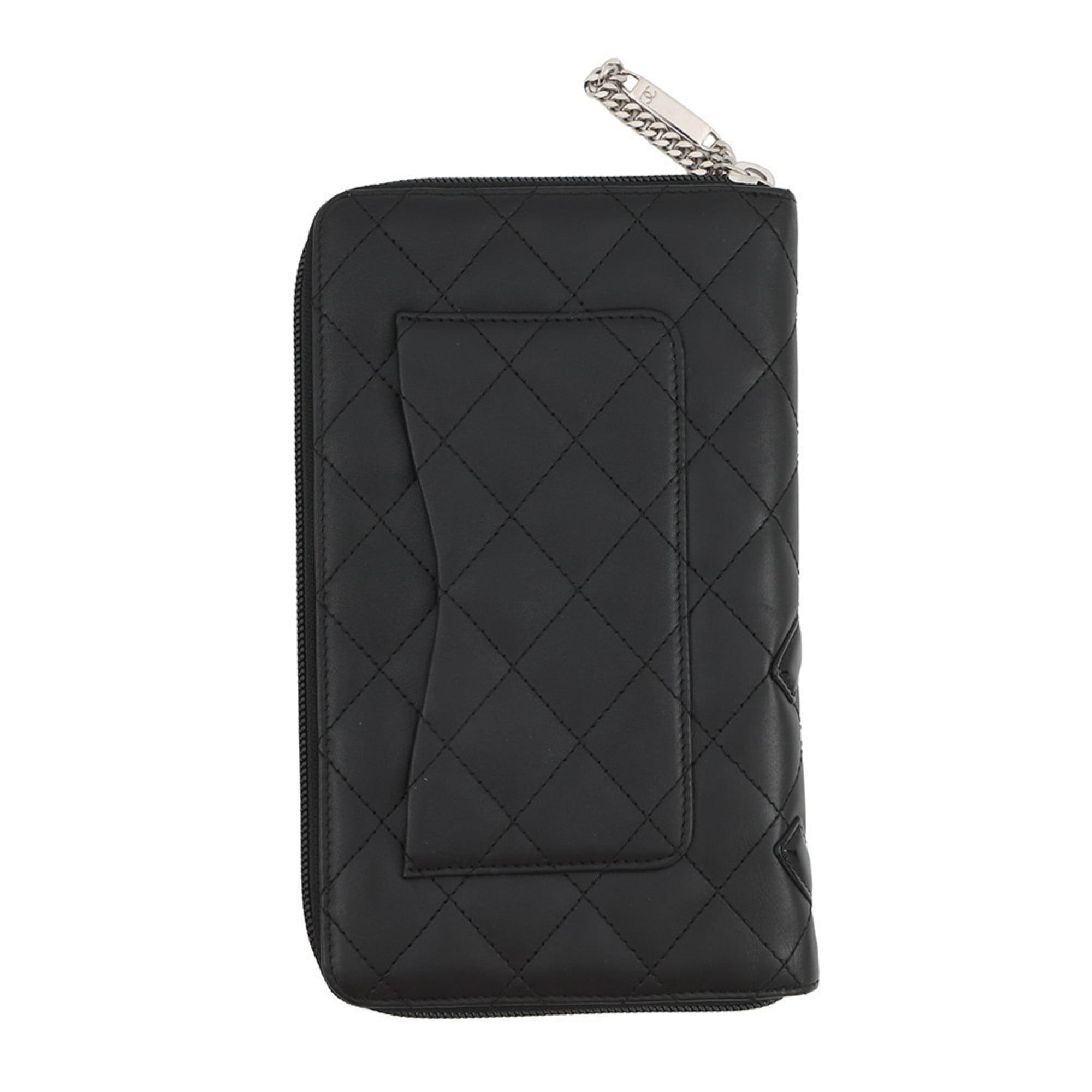 Chanel Black Leather Long Wallet (Bi-Fold) (Pre-Owned)