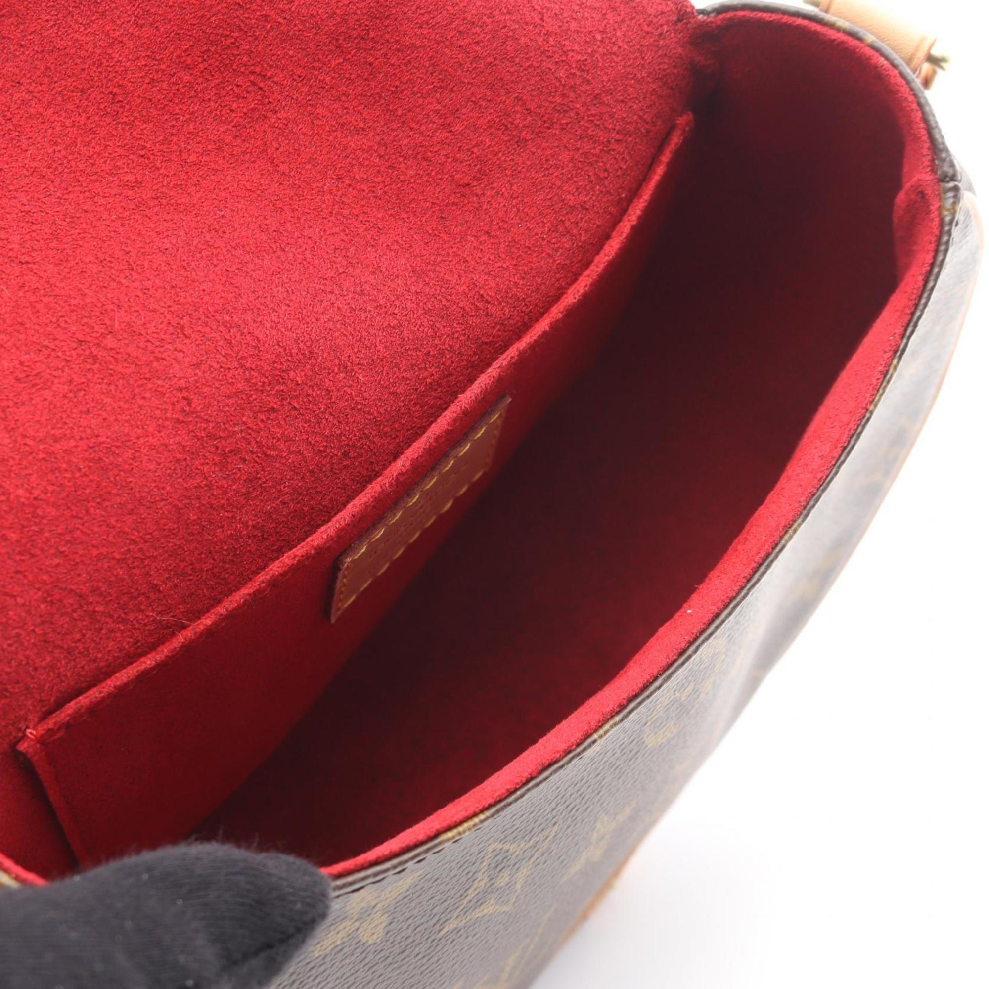 Louis Vuitton Brown Monogram Coated Canvas Leather Handbag Shoulder Bag (Pre-Owned)