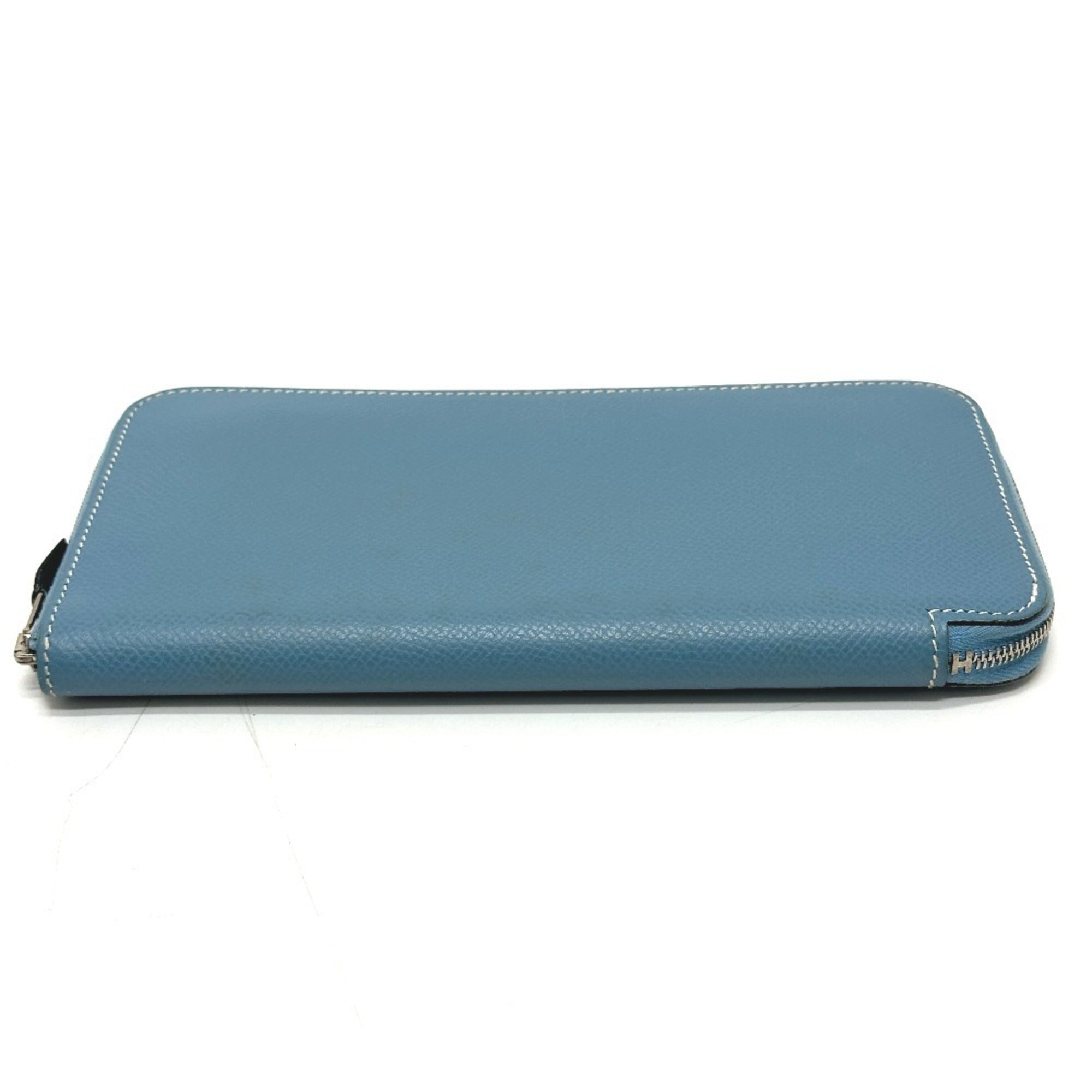 Hermes Blue Jean Epsom Leather Long Wallet (Bi-Fold) (Pre-Owned)