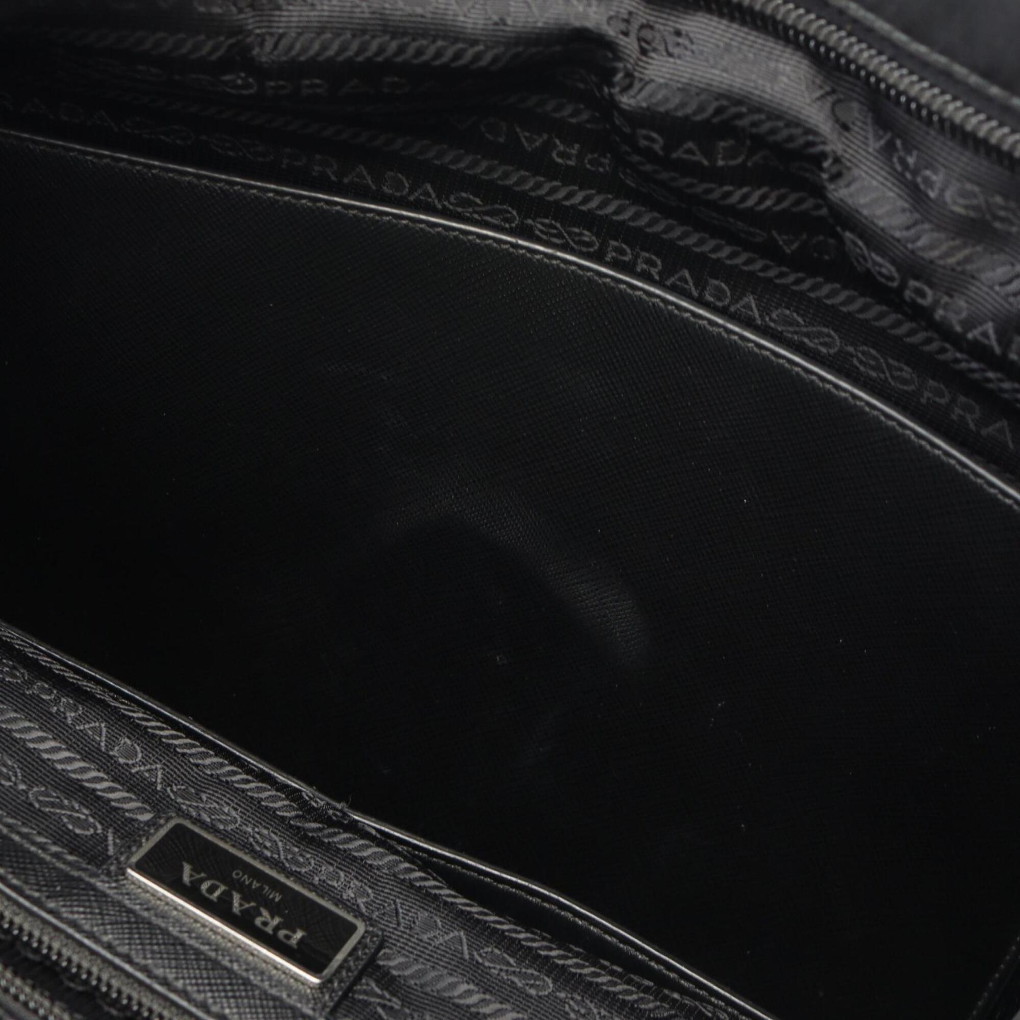 Prada Black Nylon Leather Handbag (Pre-Owned)