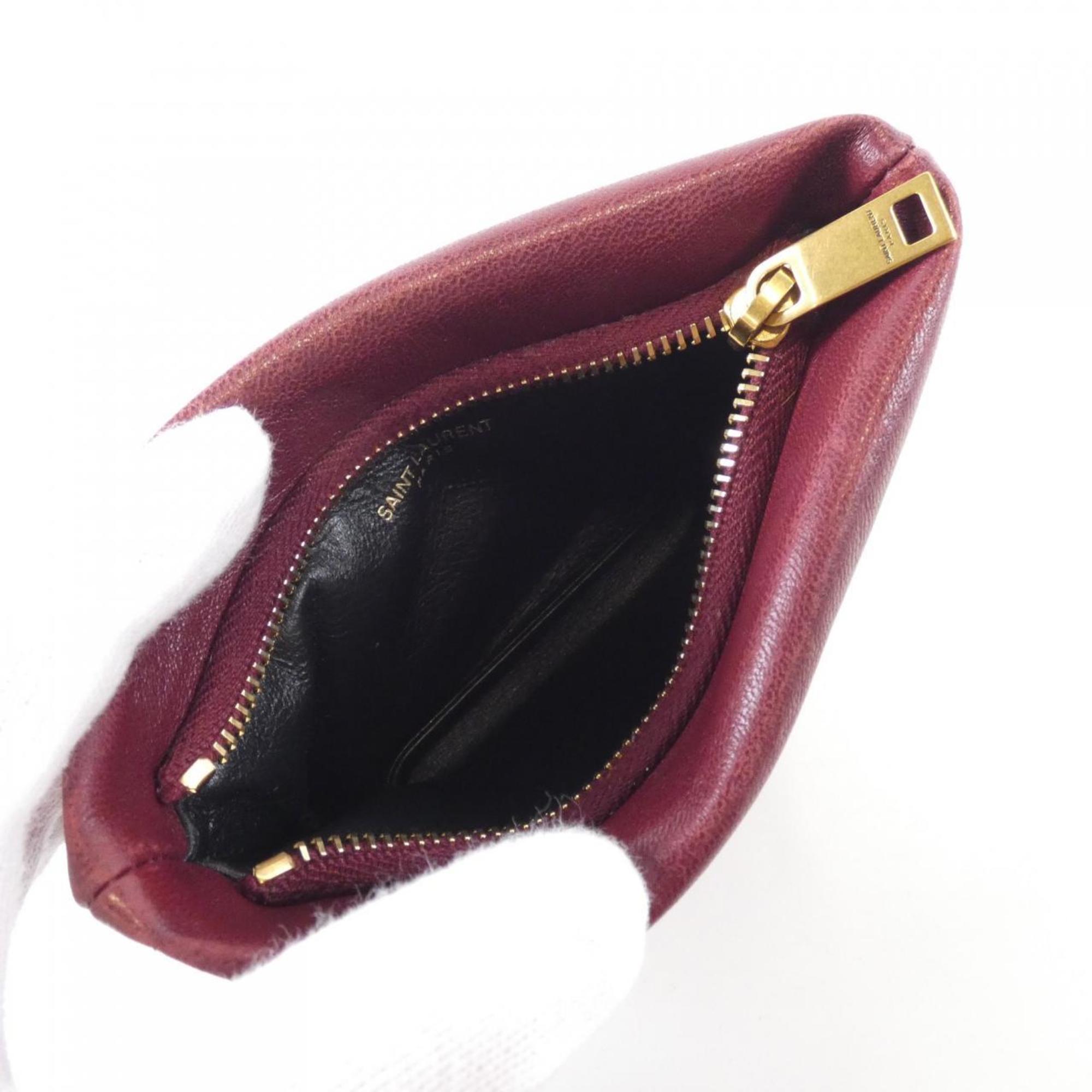 Yves Saint Laurent Bordeaux Leather Pouch (Pre-Owned)