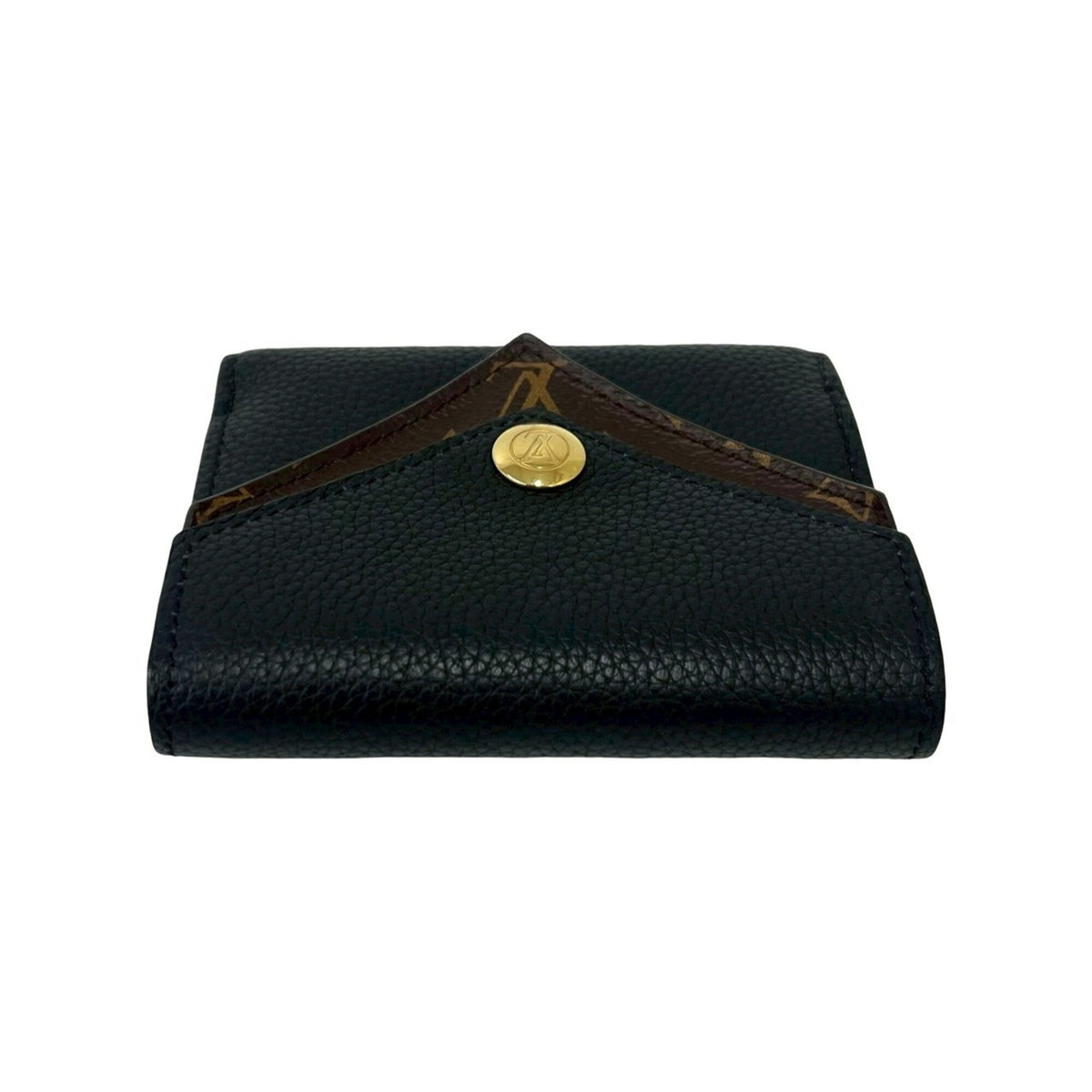 Louis Vuitton Black Leather Wallet (Tri-Fold) (Pre-Owned)