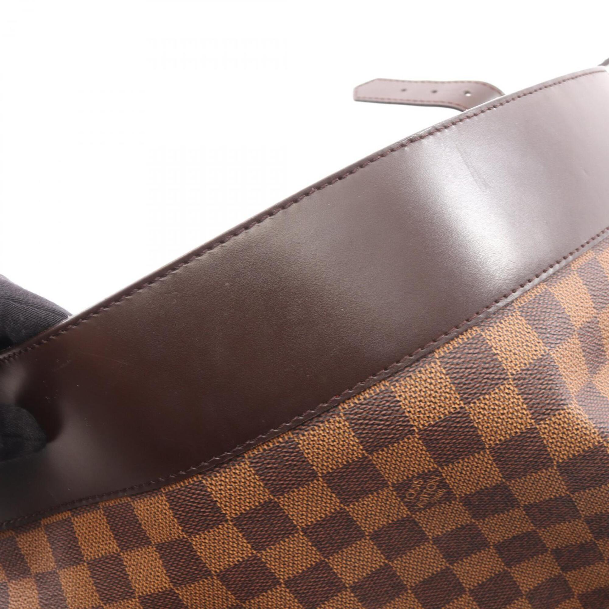 Louis Vuitton Brown Coated Canvas Pvc Damier Canvas Leather Boston Bag Handbag (Pre-Owned)