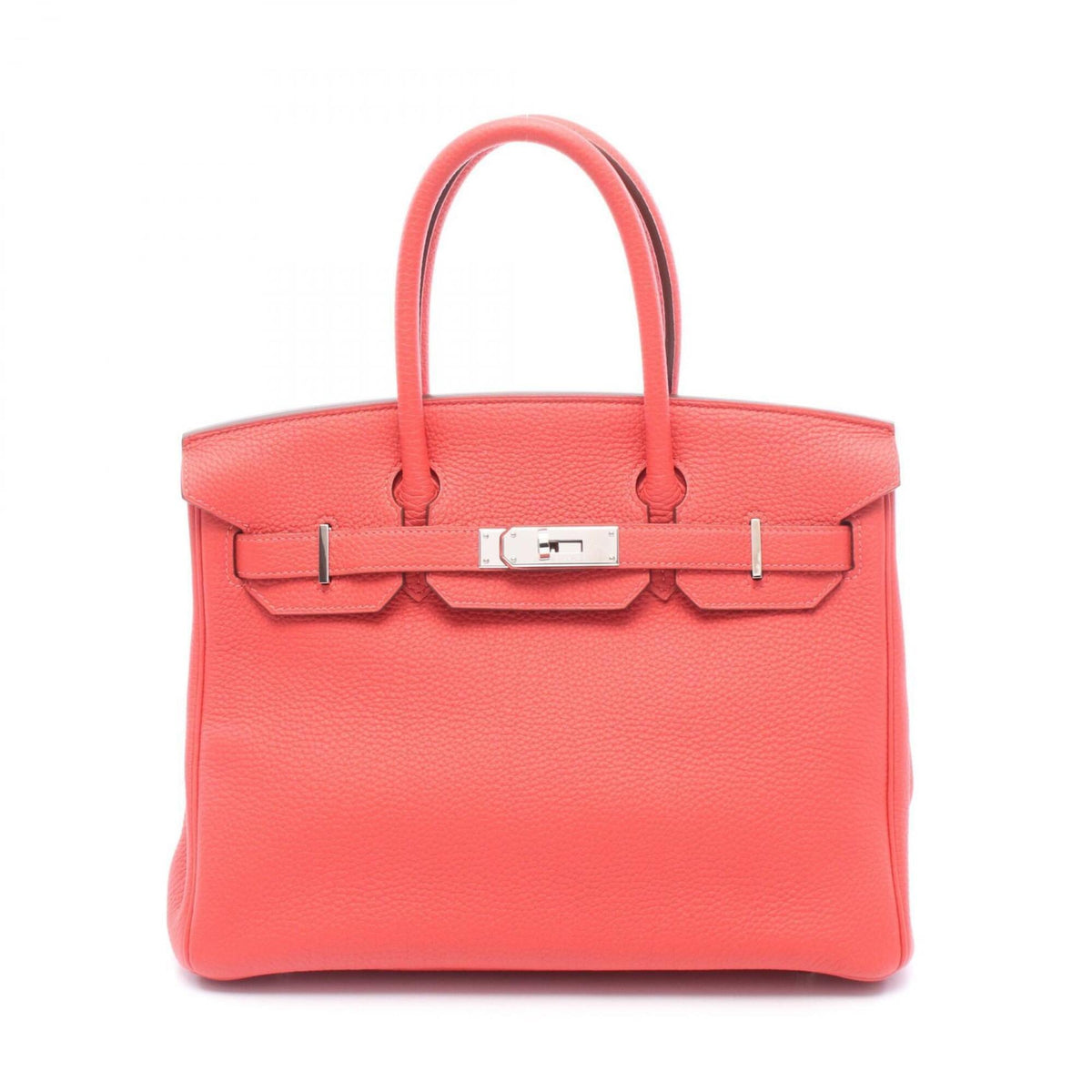 Hermes Red Color Togo Leather Leather Handbag (Pre-Owned)