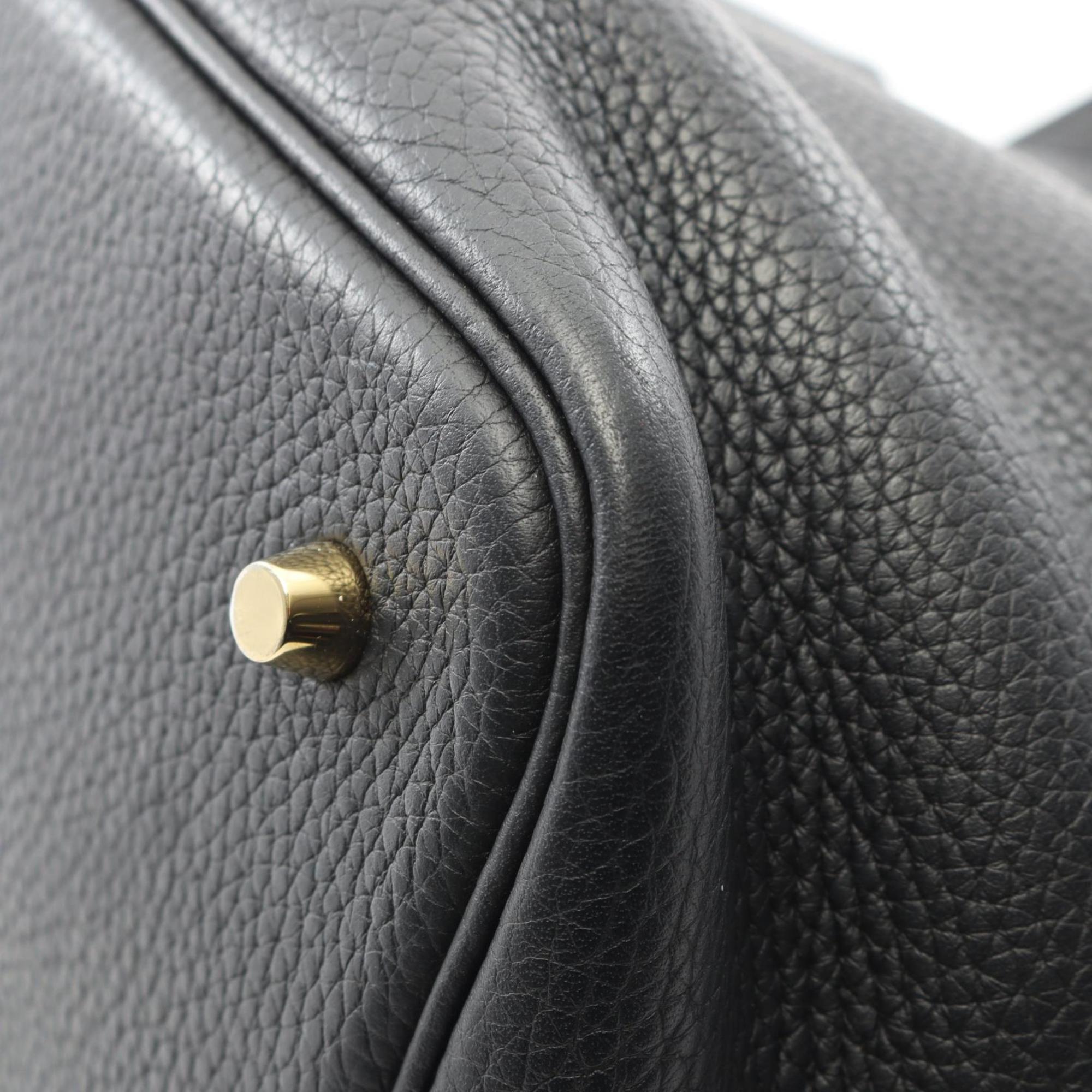 Hermes Black Taurillon Clemence Leather Handbag (Pre-Owned)