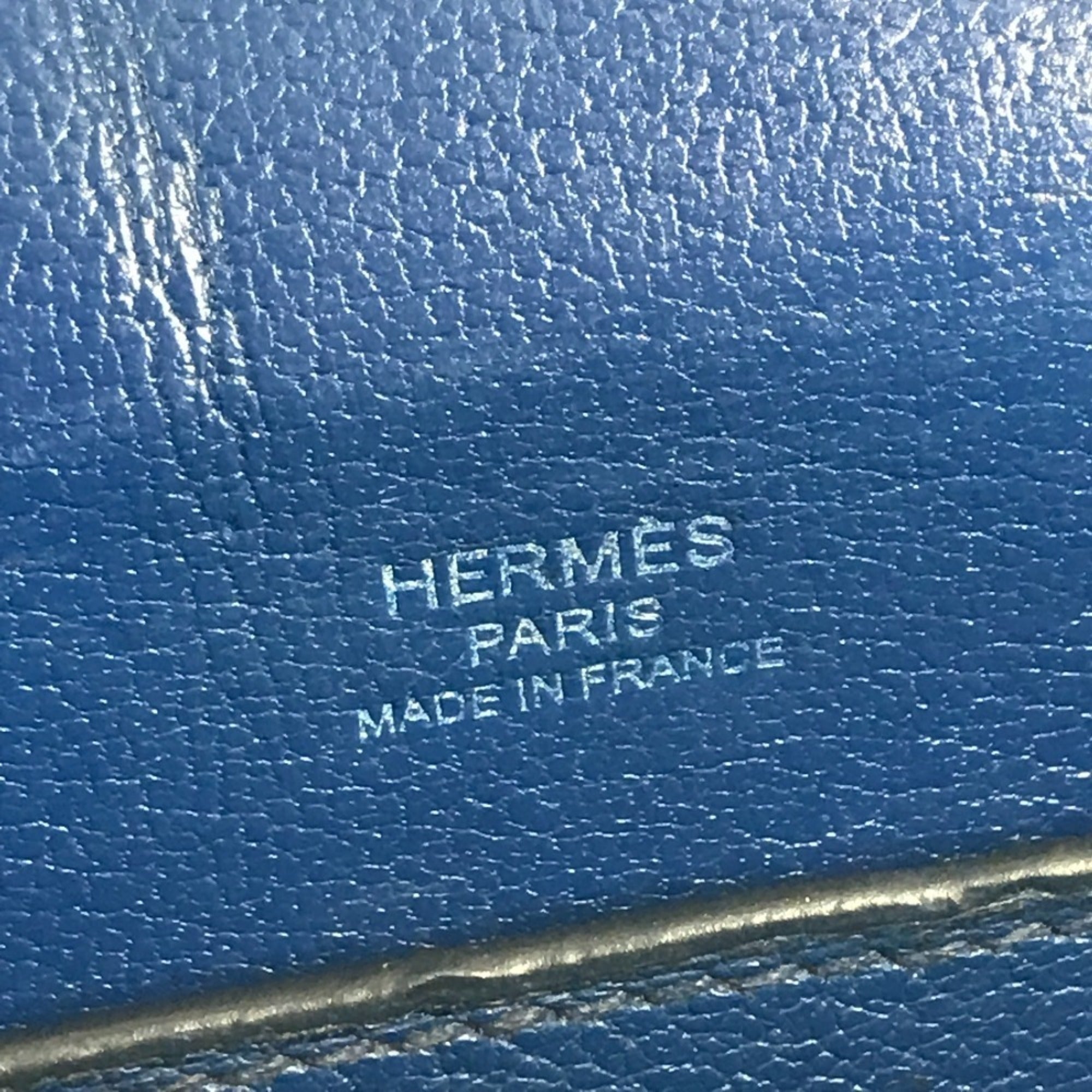 Hermes Blue Epsom Leather Pochette Shoulder Bag (Pre-Owned)