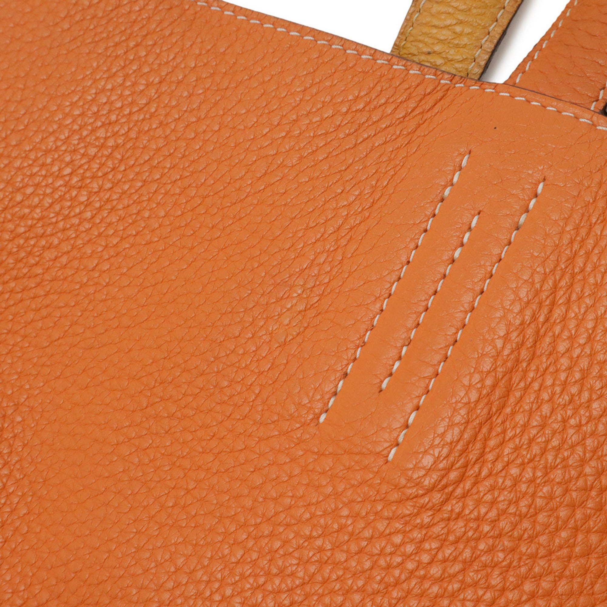 Hermes Orange Yellow Taurillon Clemence Leather Tote Bag (Pre-Owned)