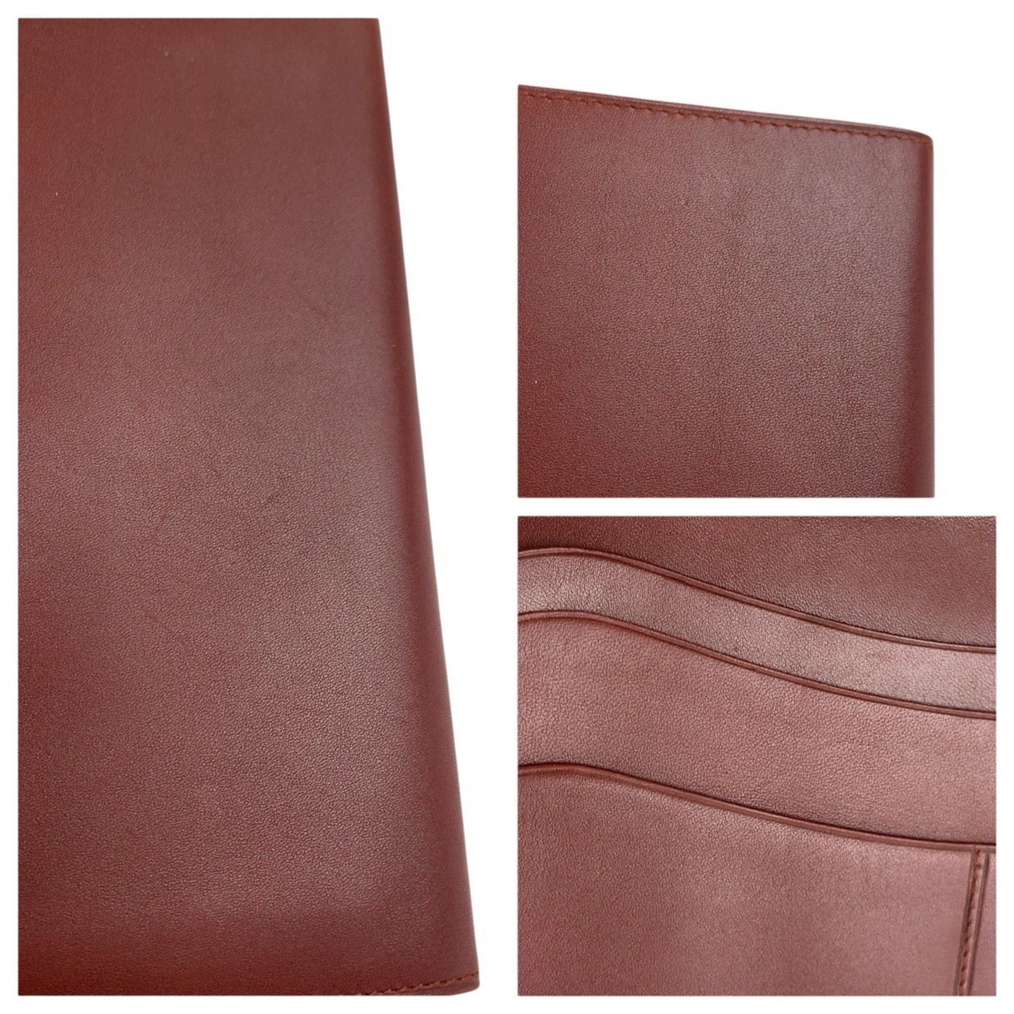 Cartier Bordeaux Leather Long Bill Wallet (Bi-Fold) (Pre-Owned)