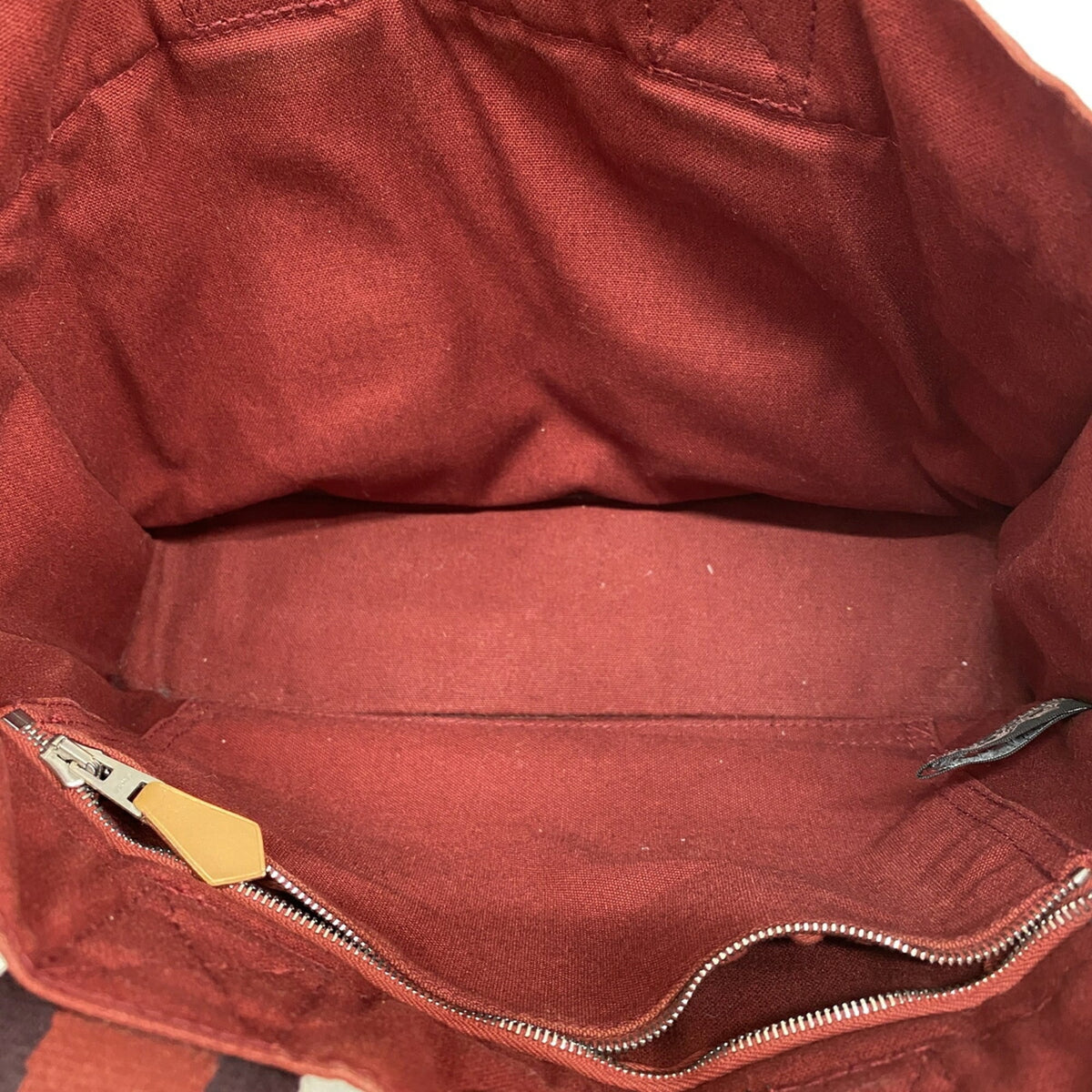 Hermes Red Color Canvas Handbag (Pre-Owned)