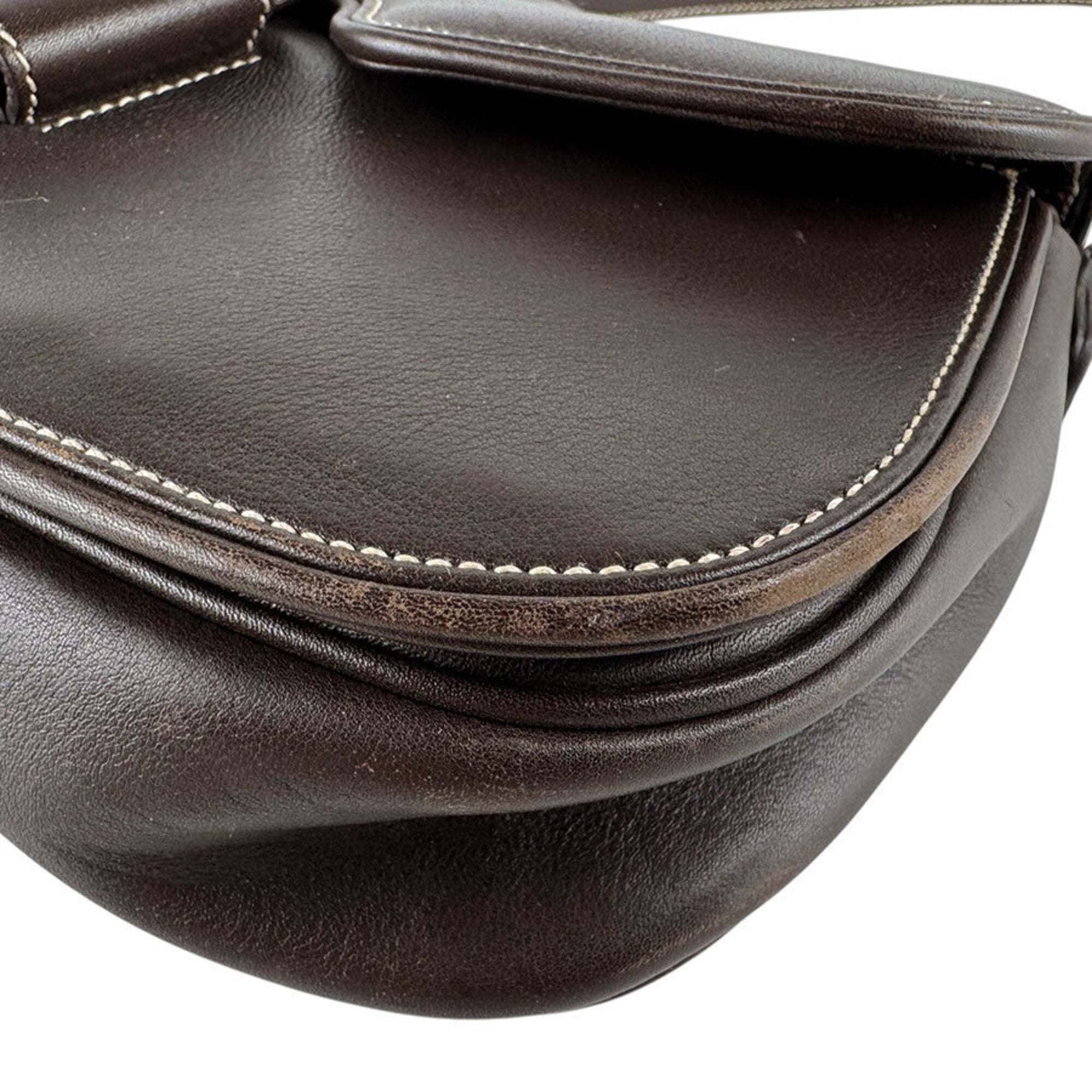 Salvatore Ferragamo Brown Leather Shoulder Bag (Pre-Owned)