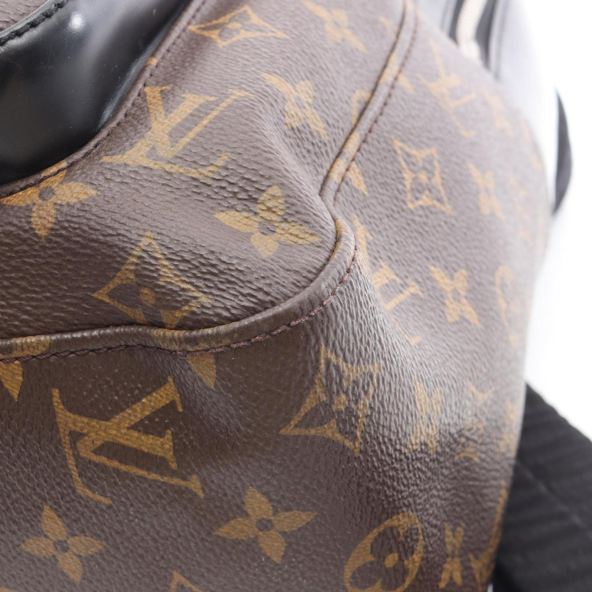 Louis Vuitton Black Brown Monogram Macassar Coated Canvas Leather Backpack (Pre-Owned)