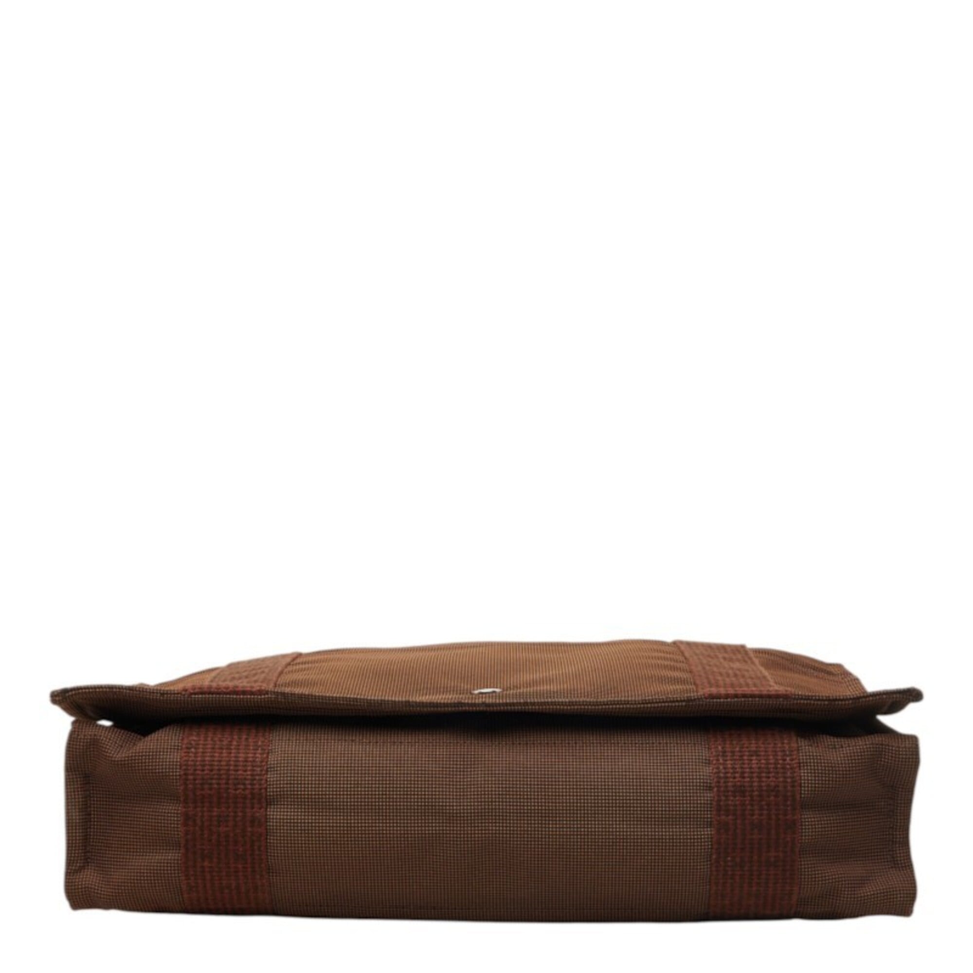 Hermes Brown Canvas Shoulder Bag (Pre-Owned)