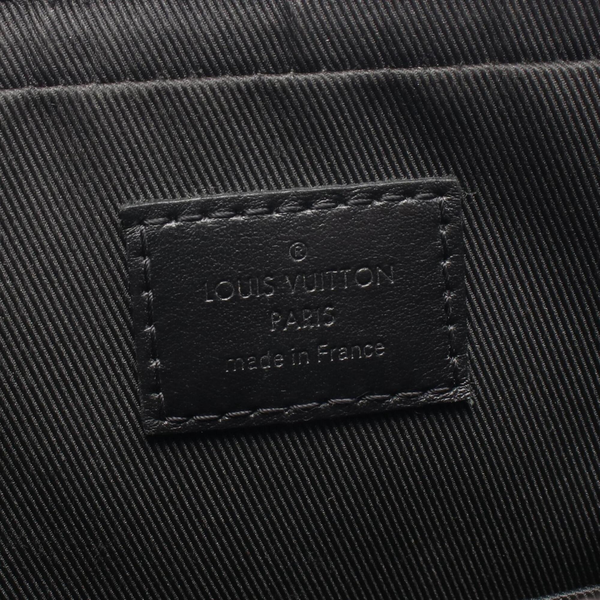 Louis Vuitton Black Gray Coated Canvas Leather Handbag Shoulder Bag (Pre-Owned)