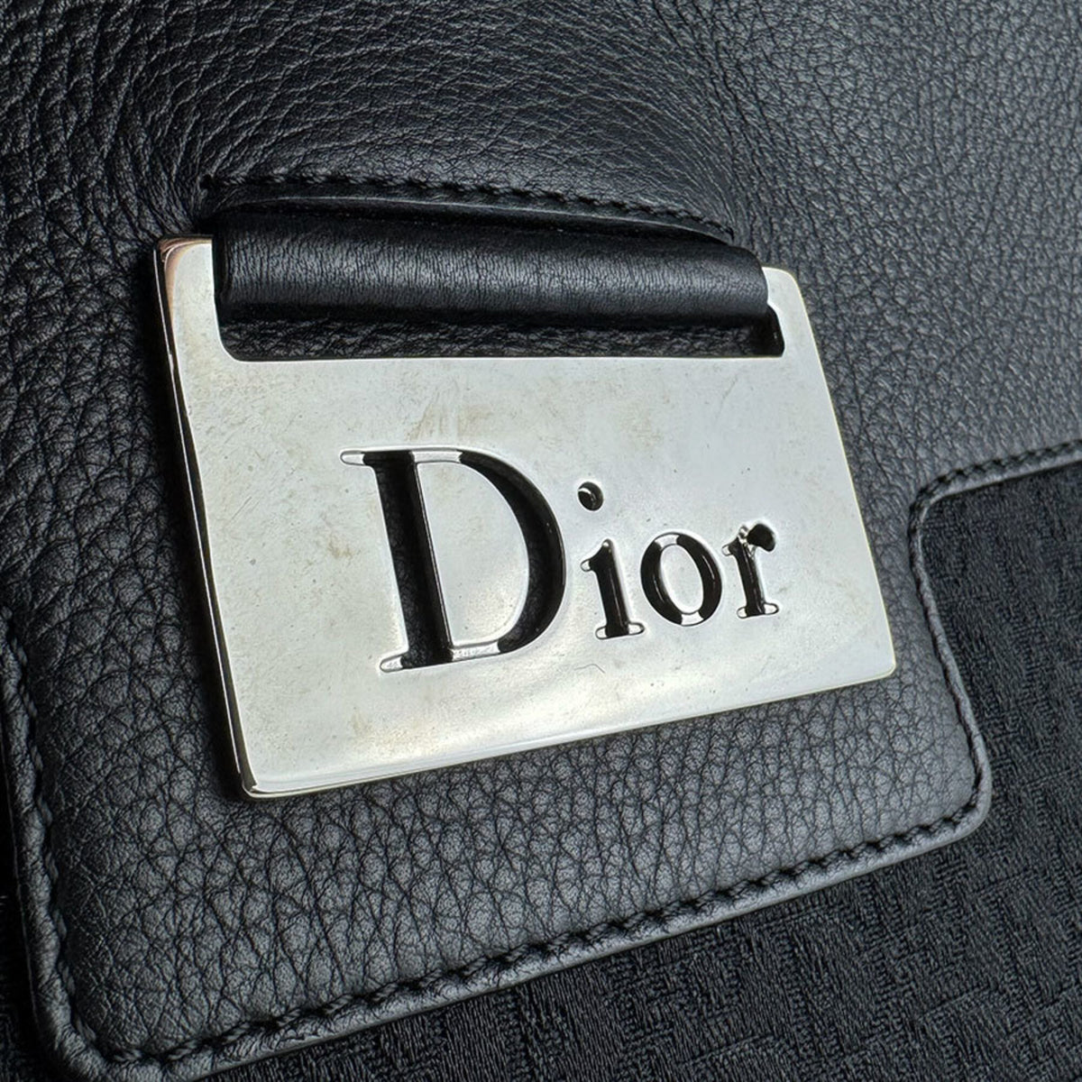 Christian Dior Black Canvas Leather Shoulder Bag (Pre-Owned)