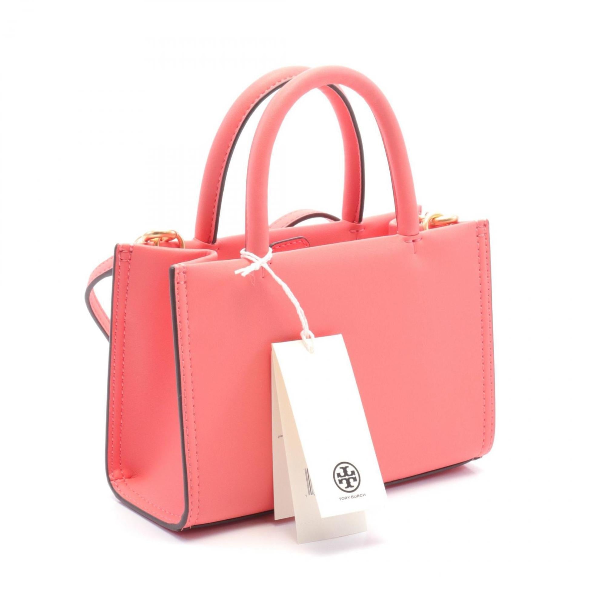 Tory Burch Pink Leather Tote Bag