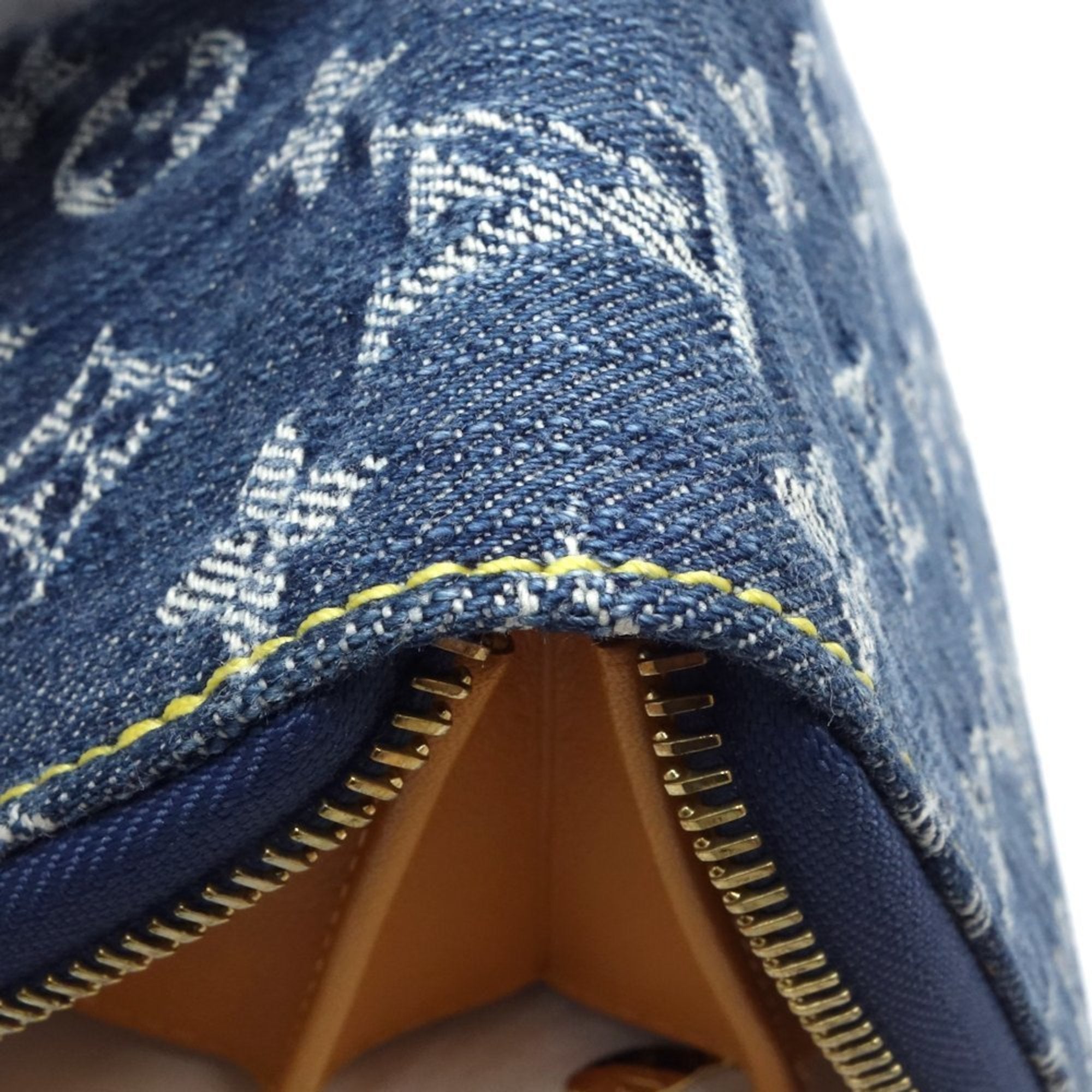 Louis Vuitton Monogram Denim Blue Monogram Monogram Denim Long Bill Wallet (Bi-Fold) (Pre-Owned)