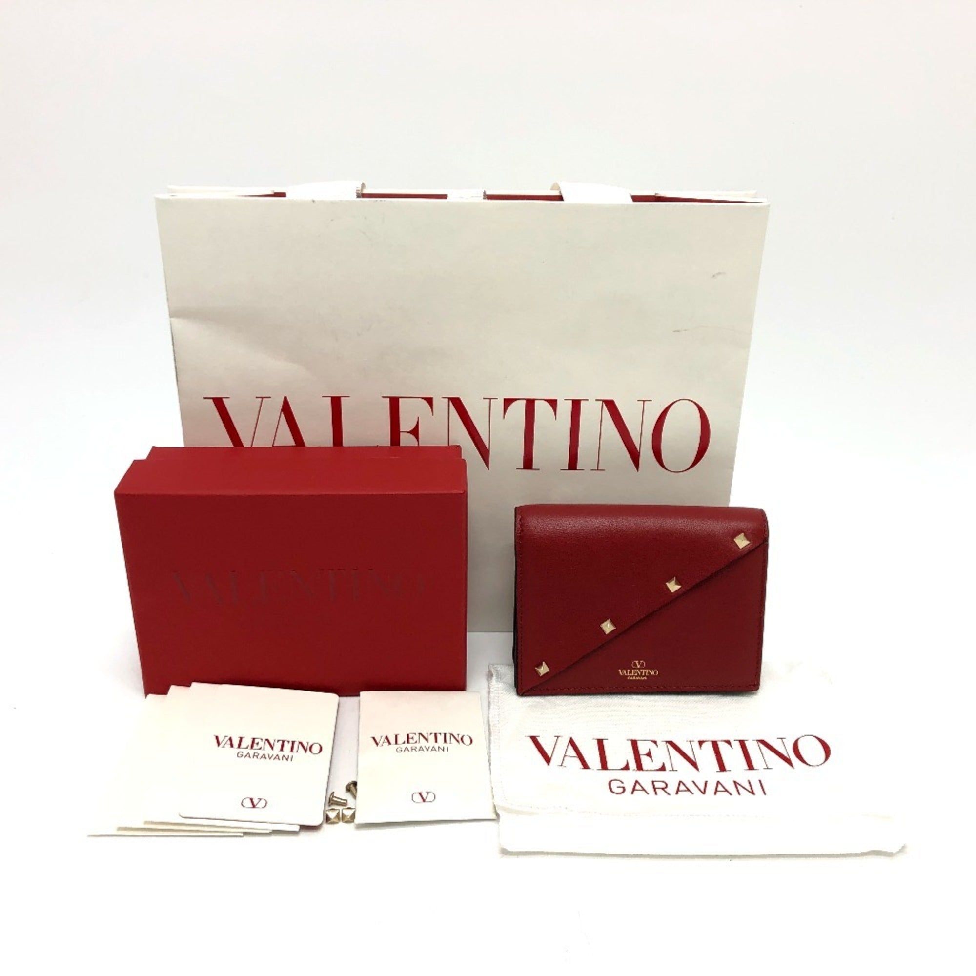 Valentino Red Color Leather Coin Purse/Coin Case (Pre-Owned)