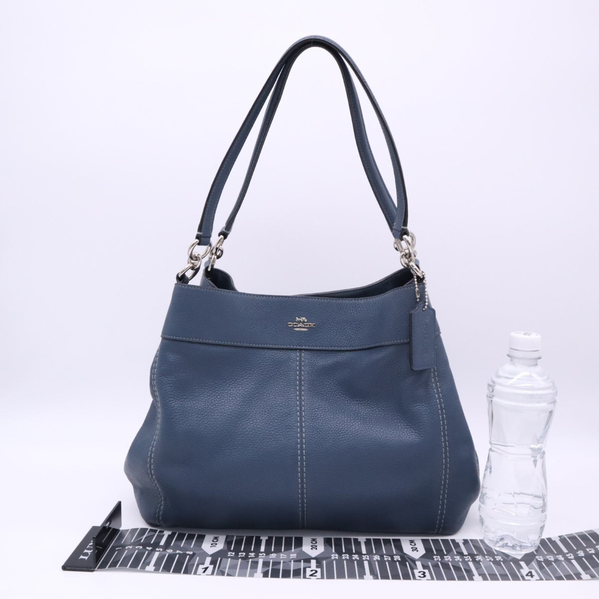 Coach Navy Leather Handbag Shoulder Bag (Pre-Owned)
