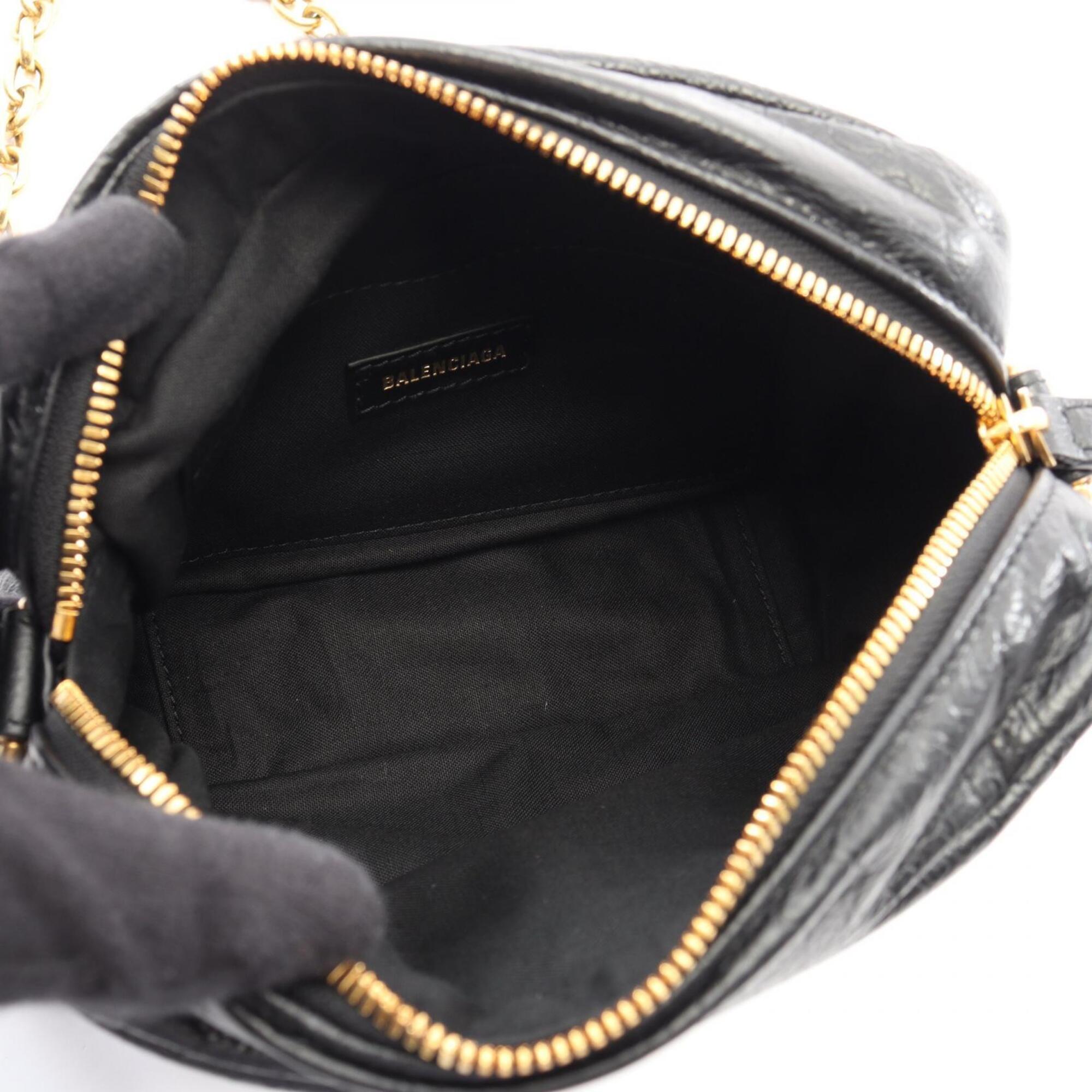 Balenciaga Black Leather Handbag Shoulder Bag (Pre-Owned)