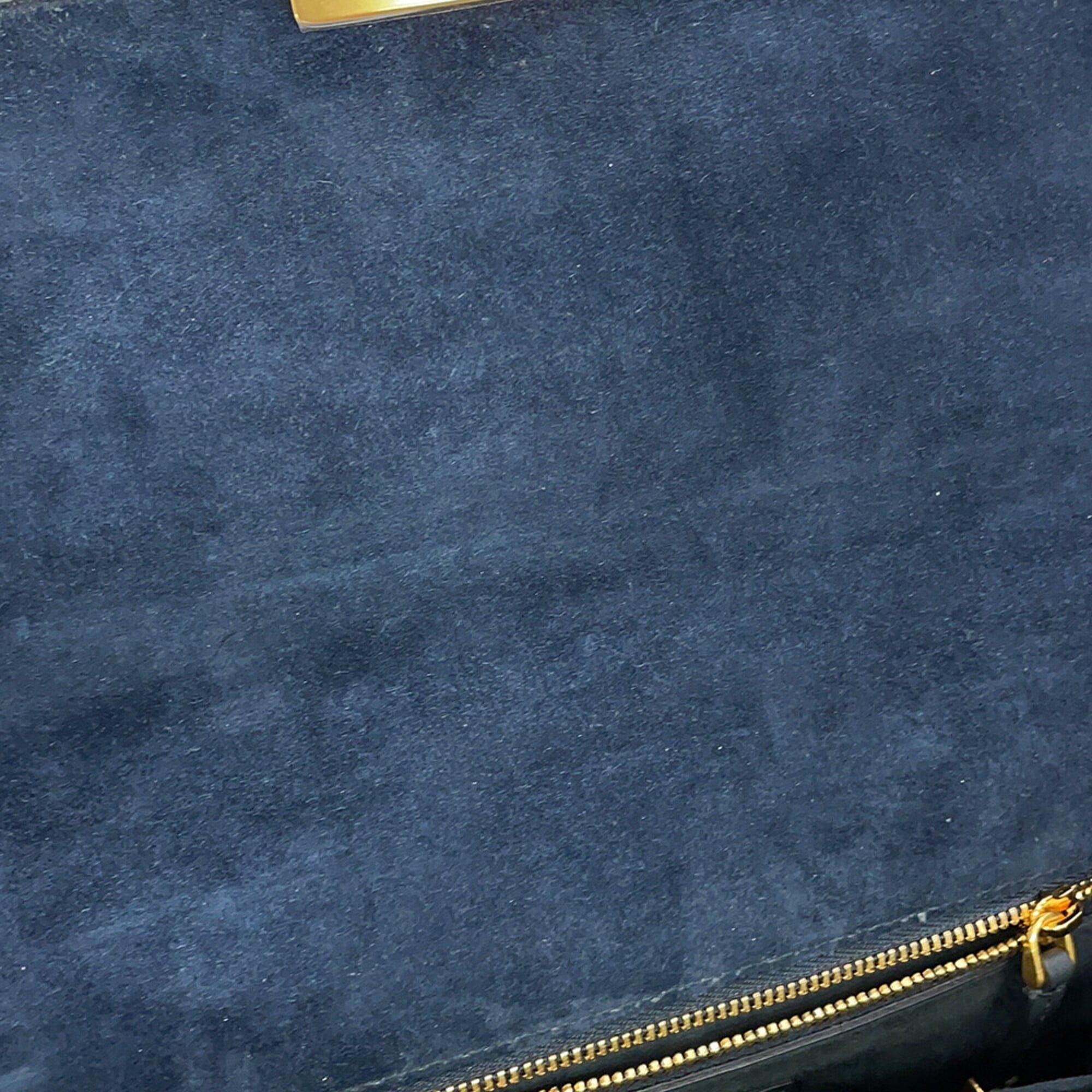 Christian Dior Navy Velvet Leather Handbag Shoulder Bag (Pre-Owned)