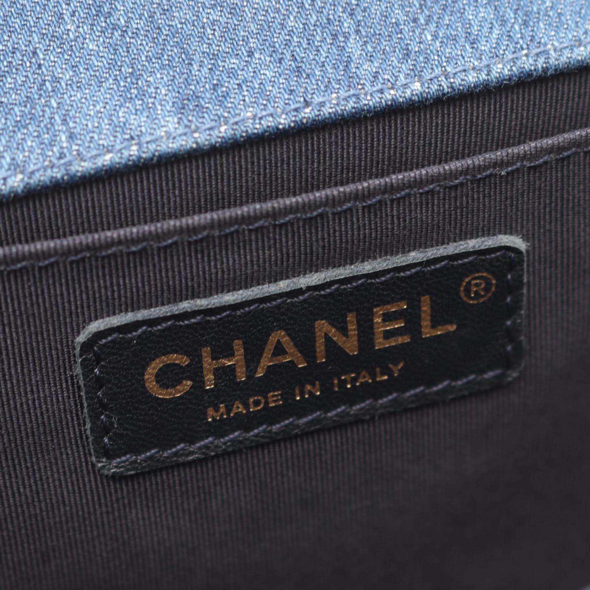 Chanel Blue Multi-Color Denim Handbag Shoulder Bag (Pre-Owned)