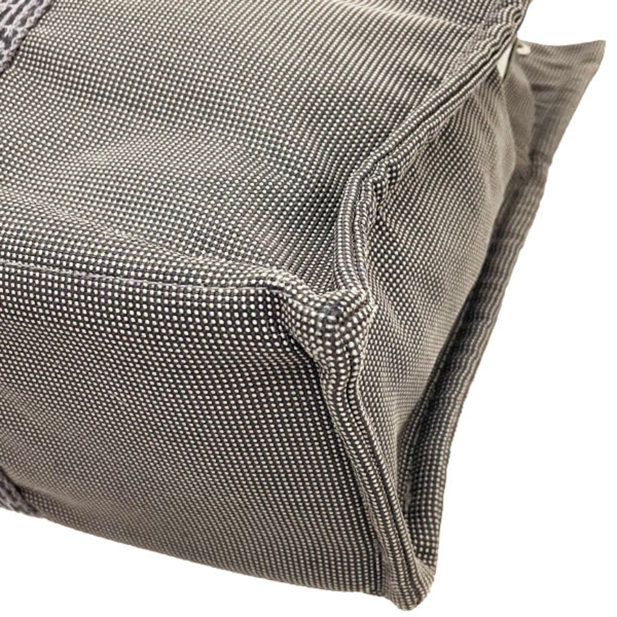 Hermes Her Line Gray Nylon Canvas Tote Bag (Pre-Owned)