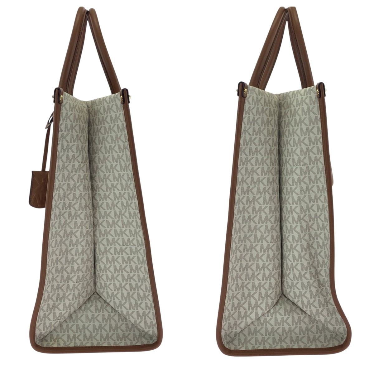 Michael Kors Brown White Pvc Shoulder Bag Tote Bag (Pre-Owned)