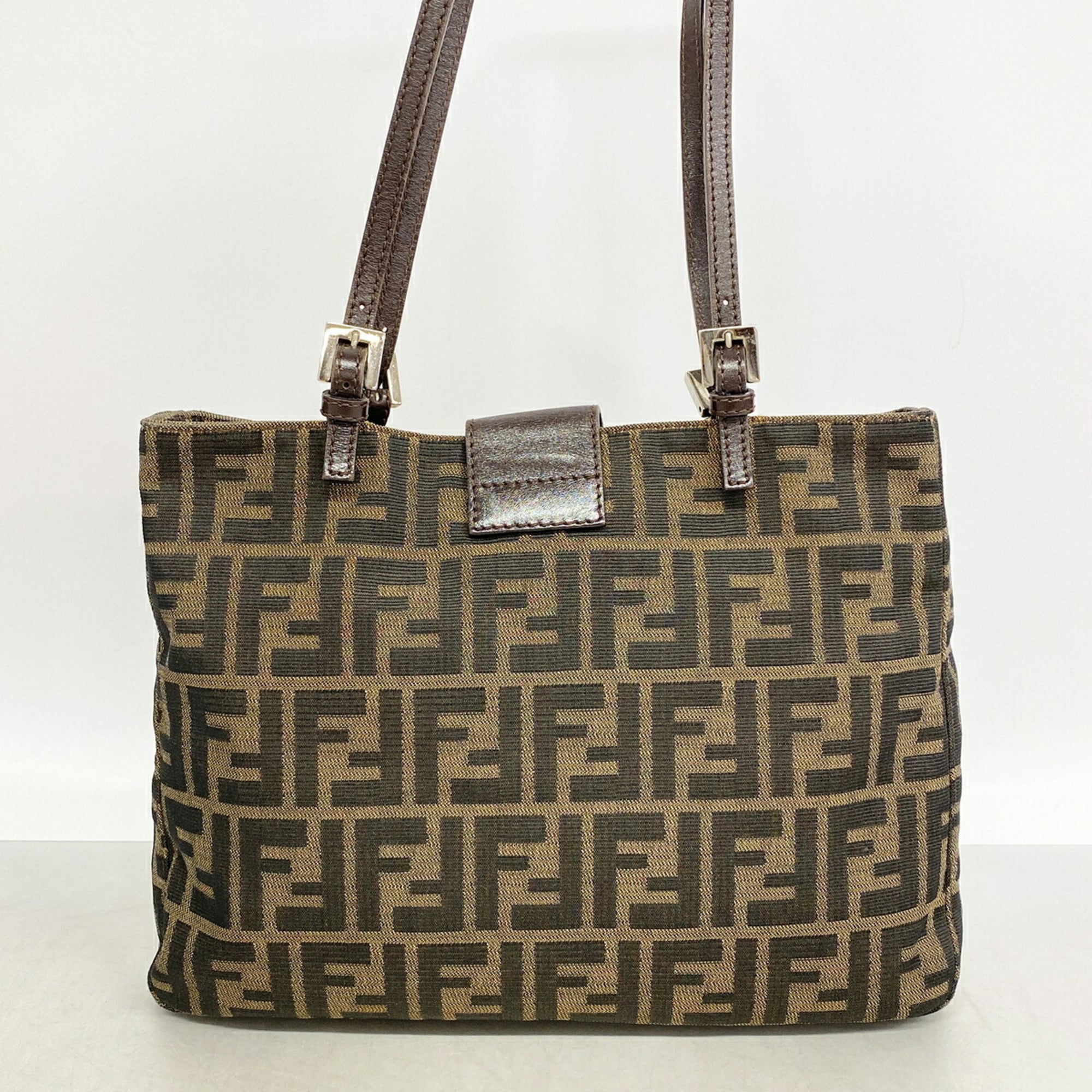 Fendi Brown Nylon Canvas Shoulder Bag (Pre-Owned)