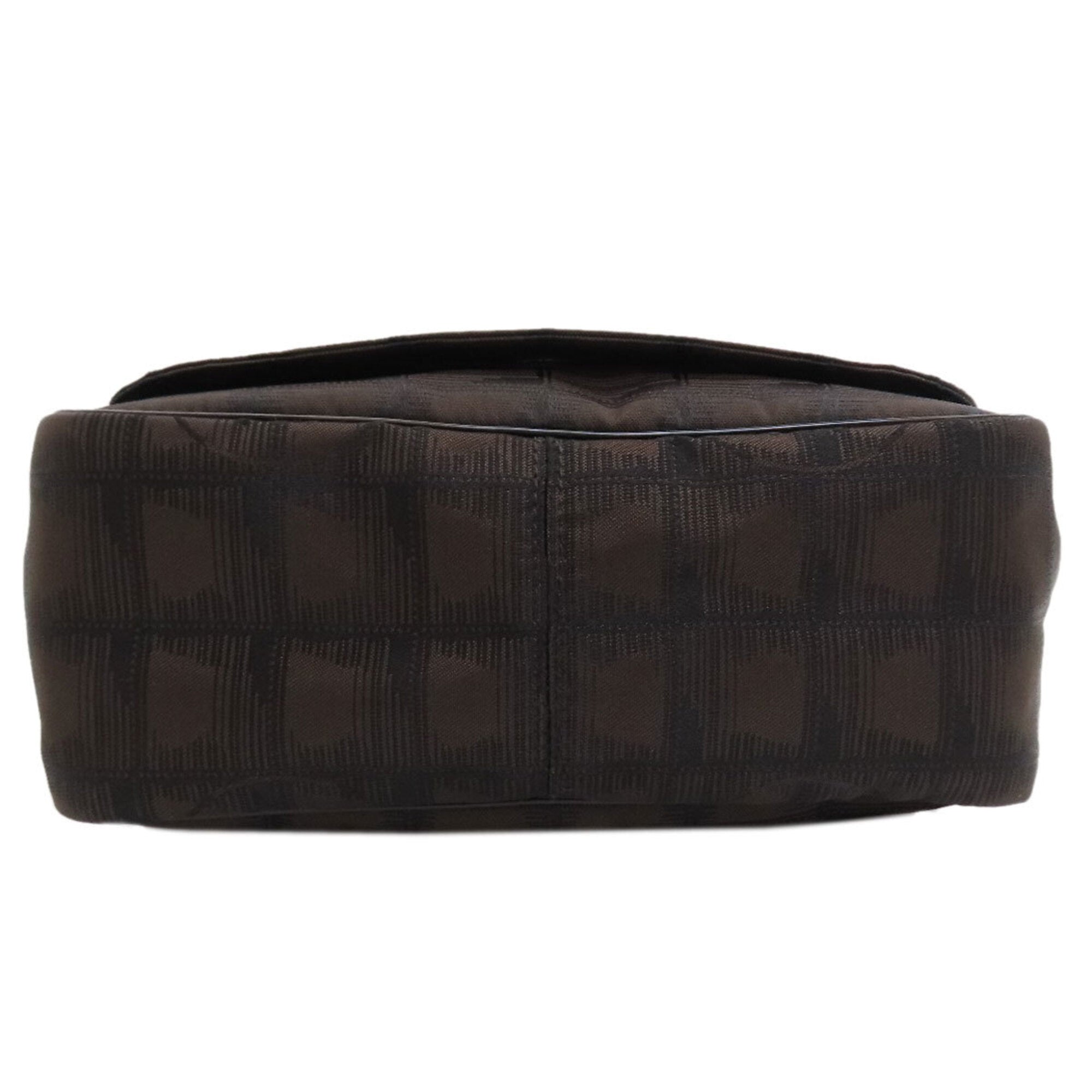 Chanel Dark Brown Nylon Jacquard Shoulder Bag (Pre-Owned)