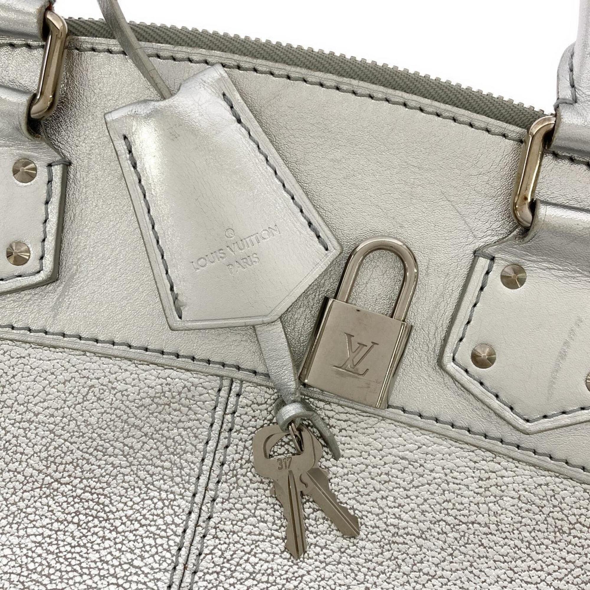 Louis Vuitton Silver Leather Handbag (Pre-Owned)
