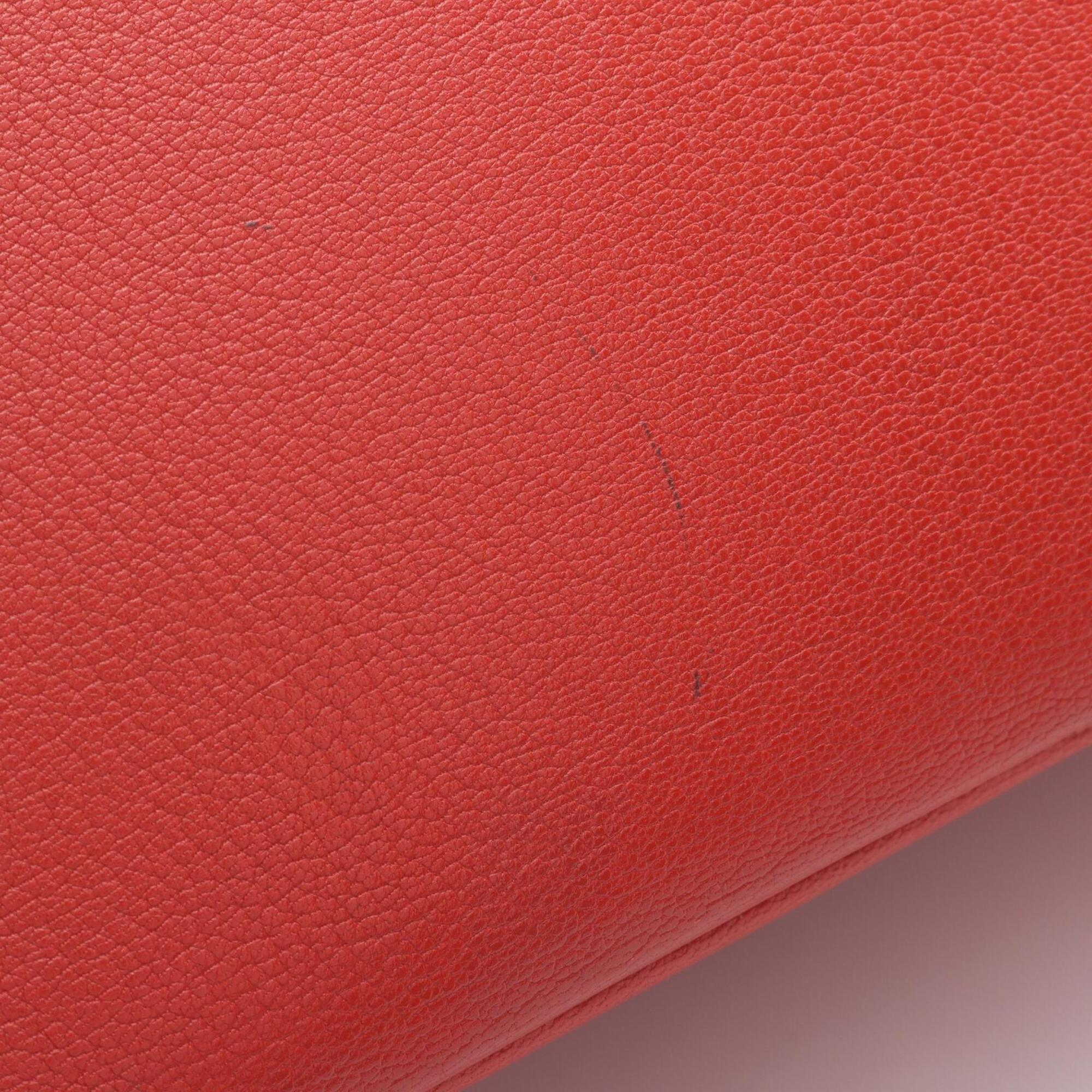 Hermes Red Color Rouge Garance Chevre Leather Handbag (Pre-Owned)