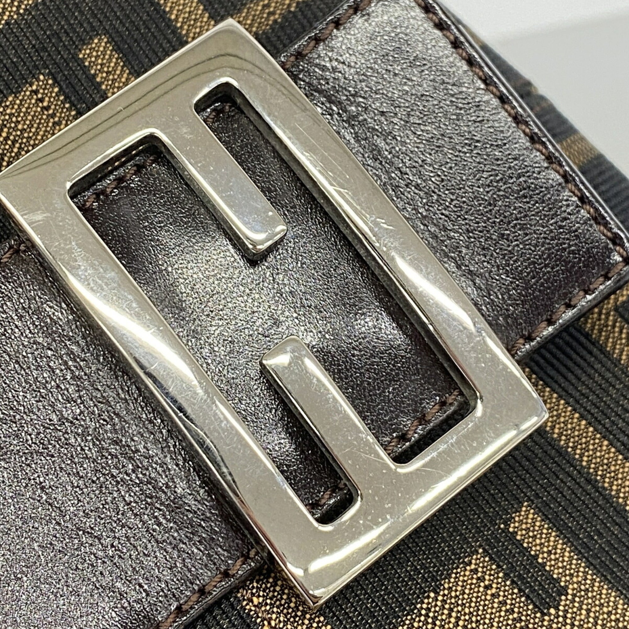 Fendi Brown Nylon Canvas Handbag (Pre-Owned)