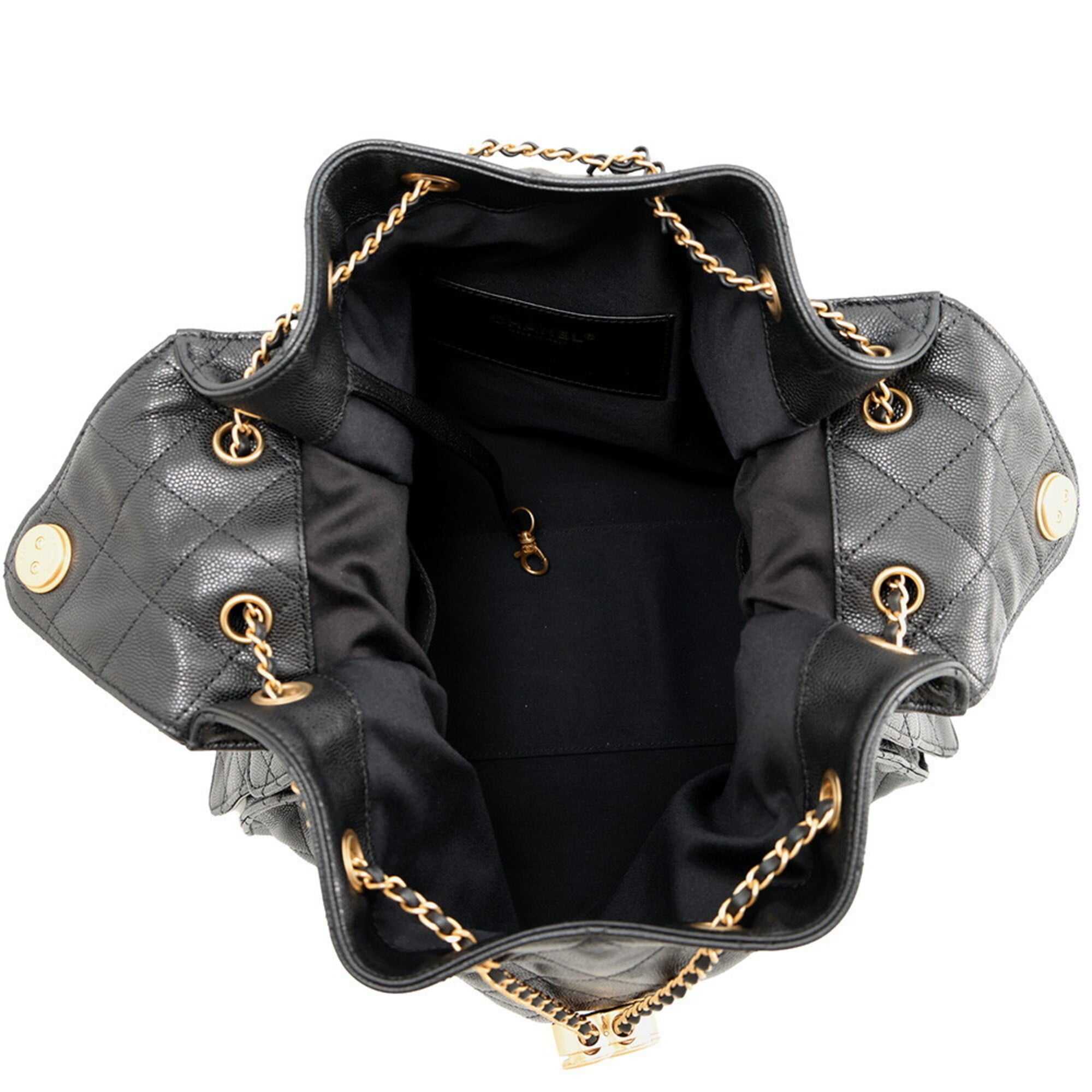 Chanel Matelasse Black Grained Calfskin Handbag Shoulder Bag (Pre-Owned)