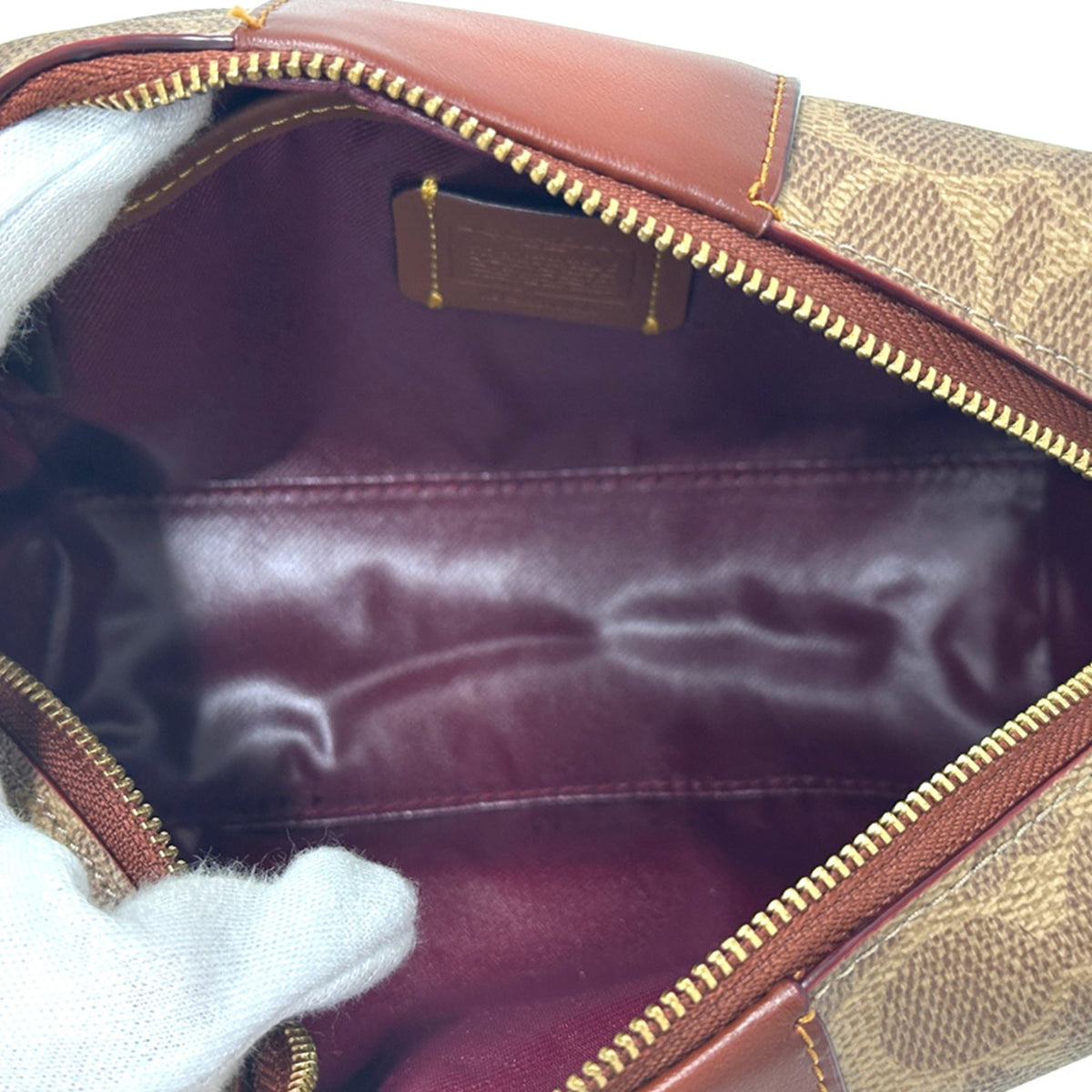 Coach Brown Pvc Handbag Pouch (Pre-Owned)