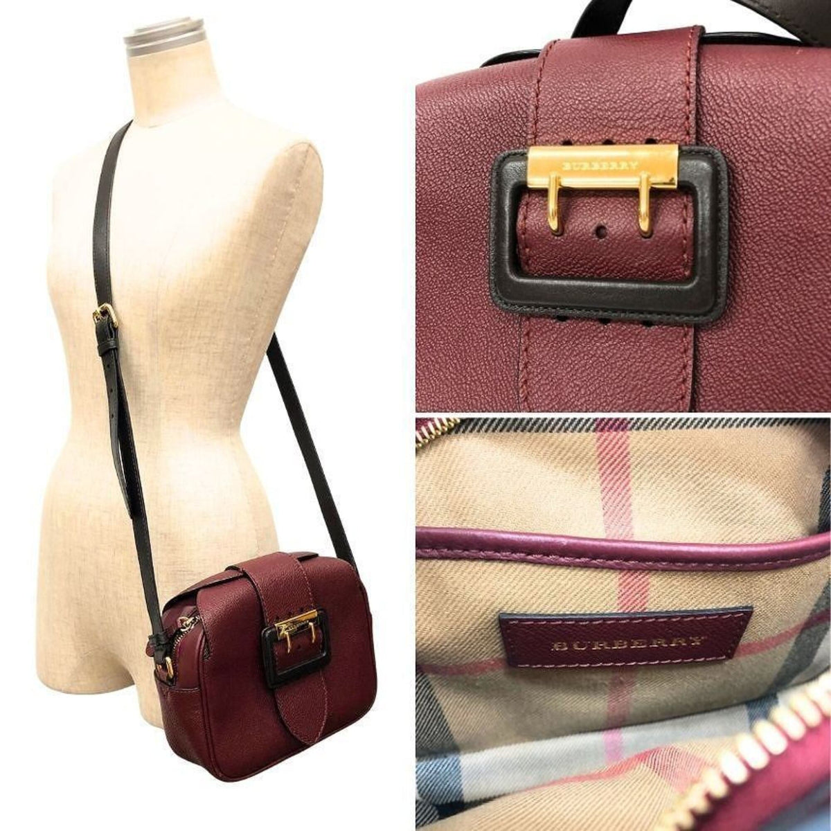Burberry Leather Crossbody Bag Shoulder Bag (Pre-Owned)