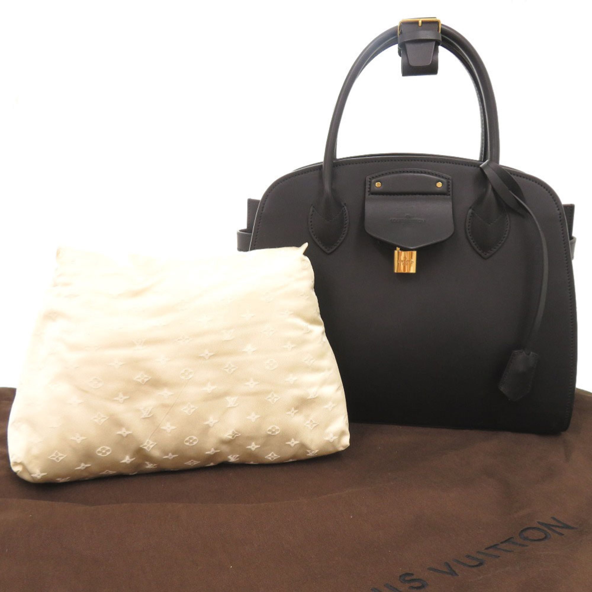 Louis Vuitton Black Leather Handbag (Pre-Owned)