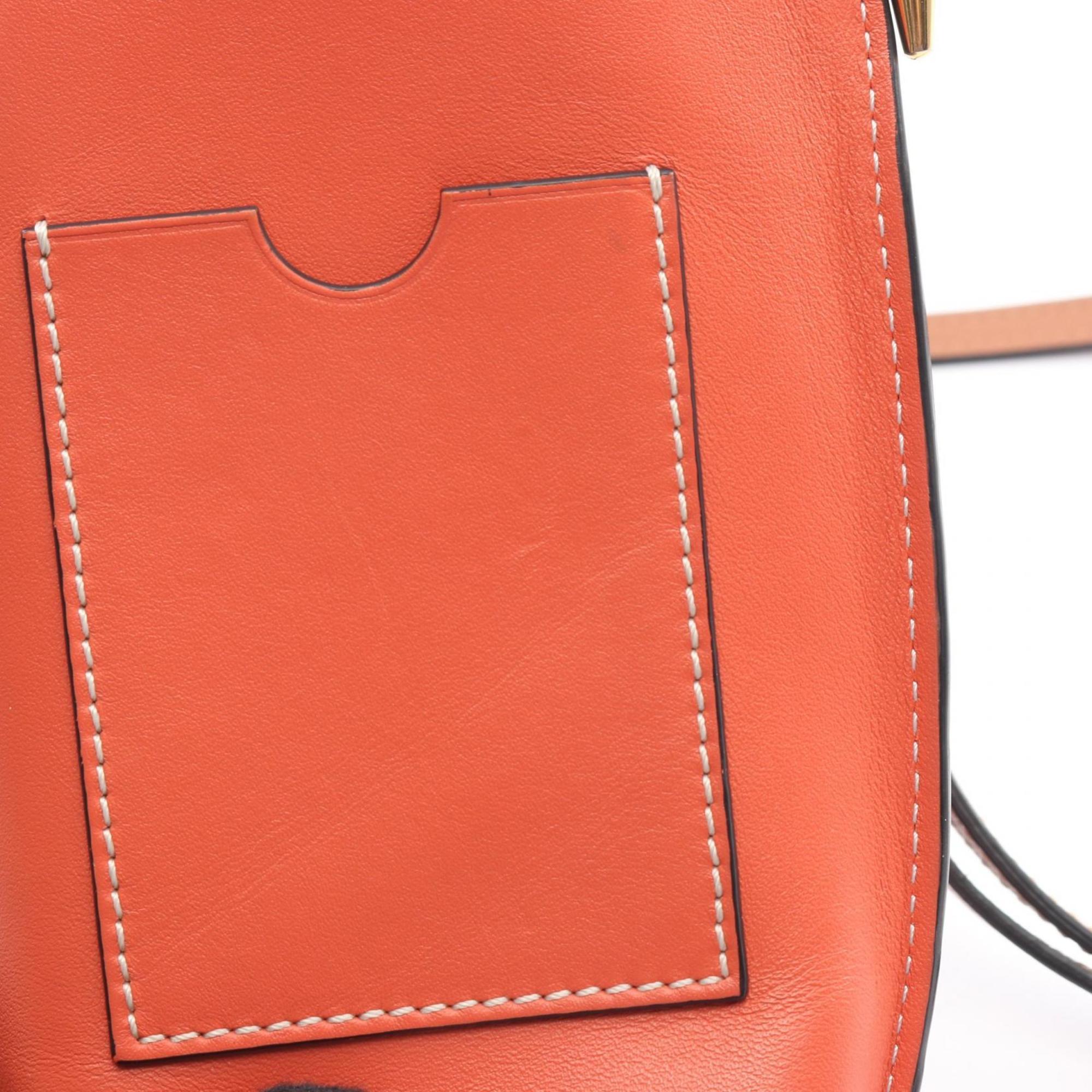 Loewe Pink Red Color Leather Handbag Shoulder Bag (Pre-Owned)