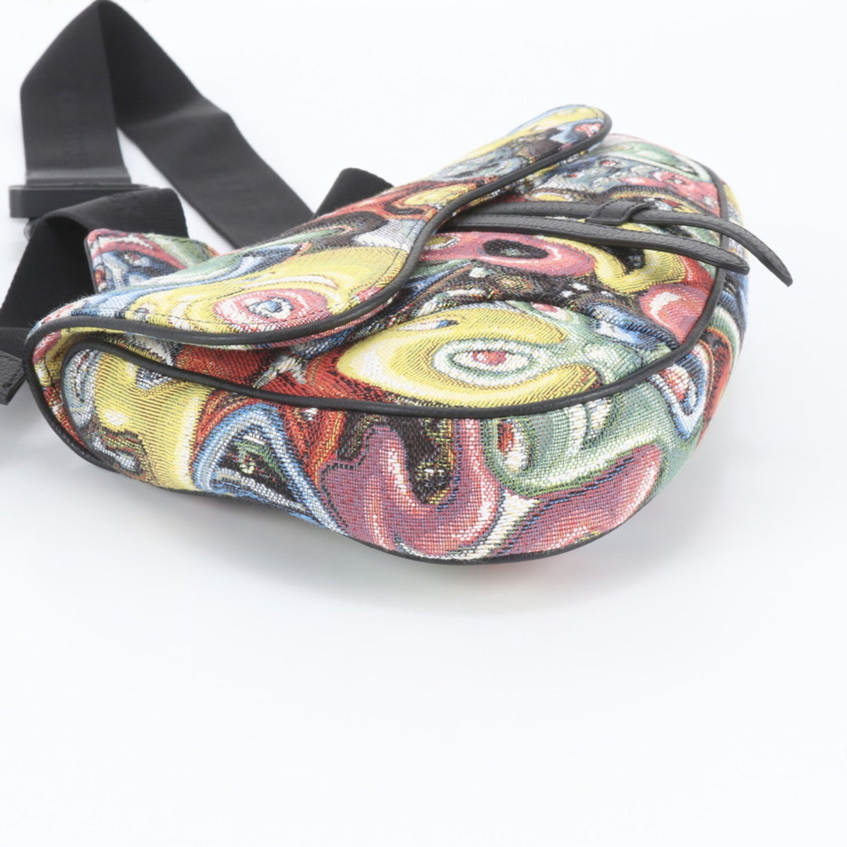 Christian Dior Multi-Color Leather Canvas Shoulder Bag Sling Bag (Pre-Owned)