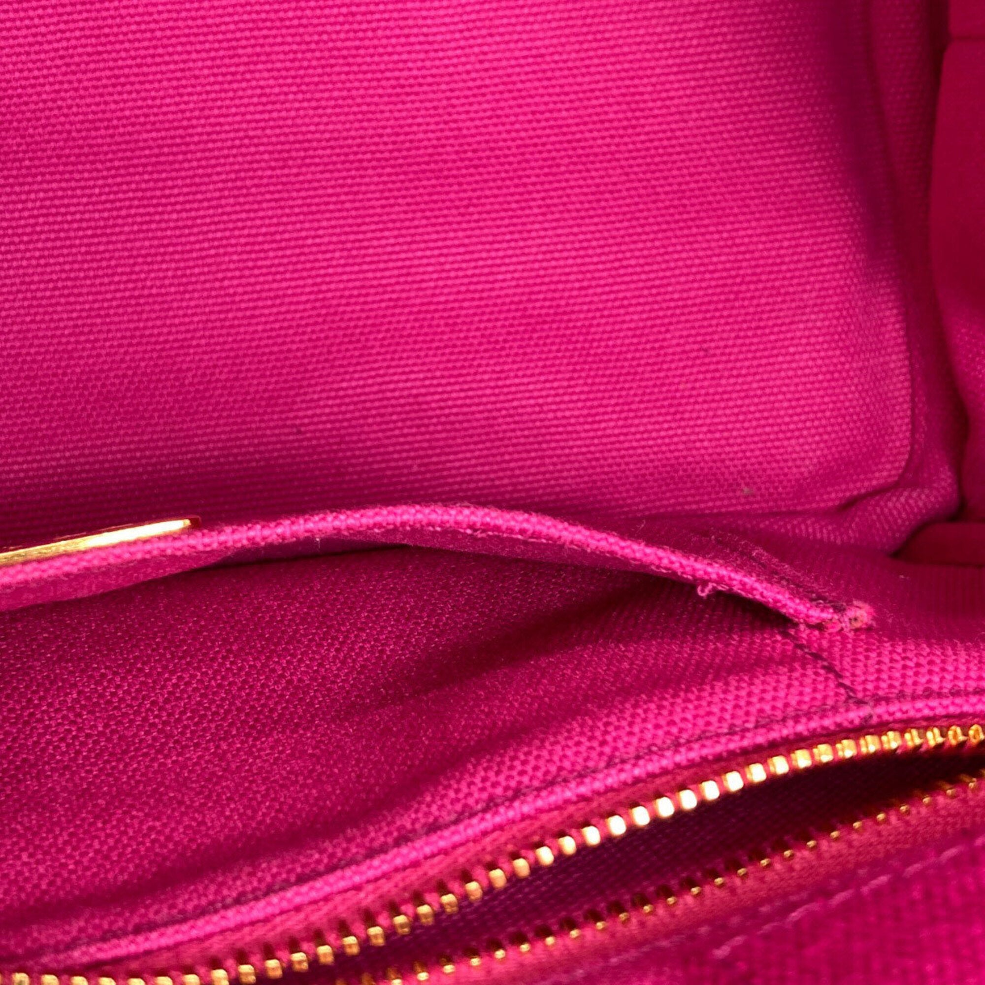 Prada Canapa Pink Canvas Handbag (Pre-Owned)