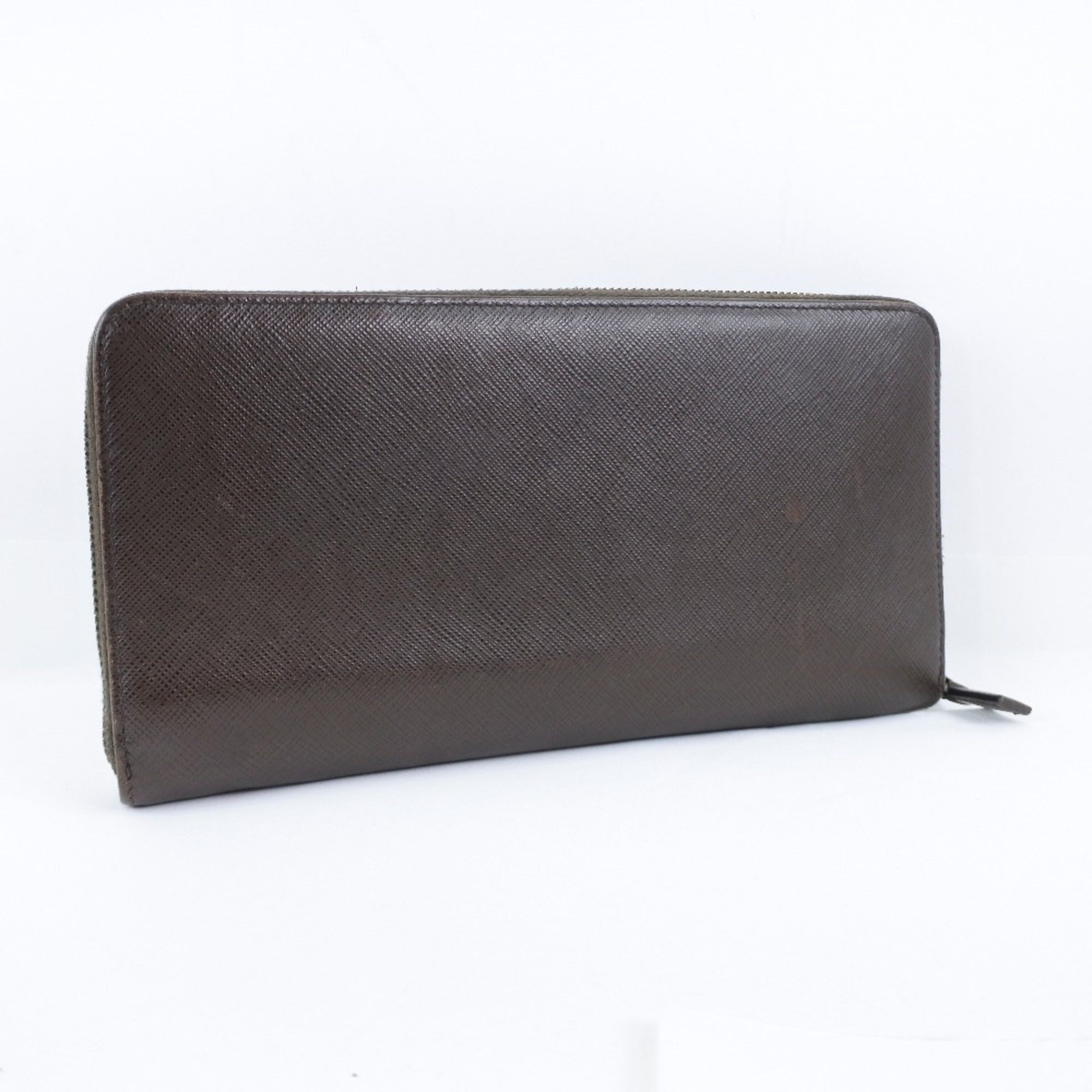 Prada Saffiano Caffe Dark Brown Nero Saffiano Long Wallet (Bi-Fold) (Pre-Owned)