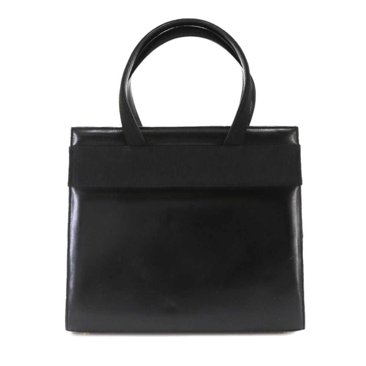 Salvatore Ferragamo Black Leather Handbag Shoulder Bag (Pre-Owned)