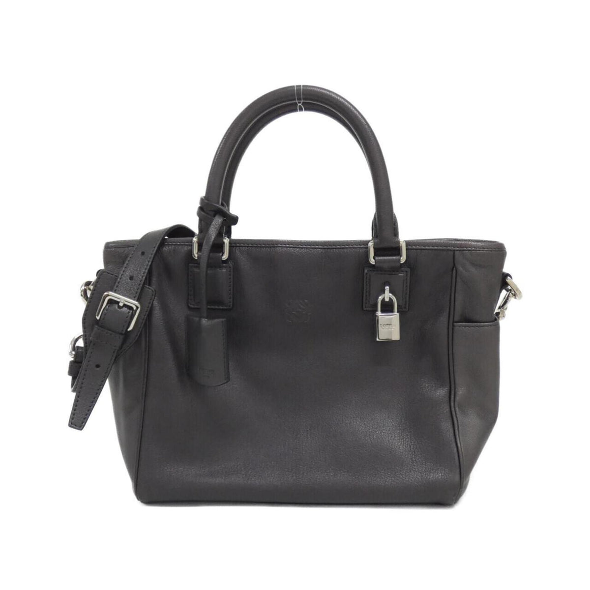 Loewe Gunmetal Leather Handbag (Pre-Owned)