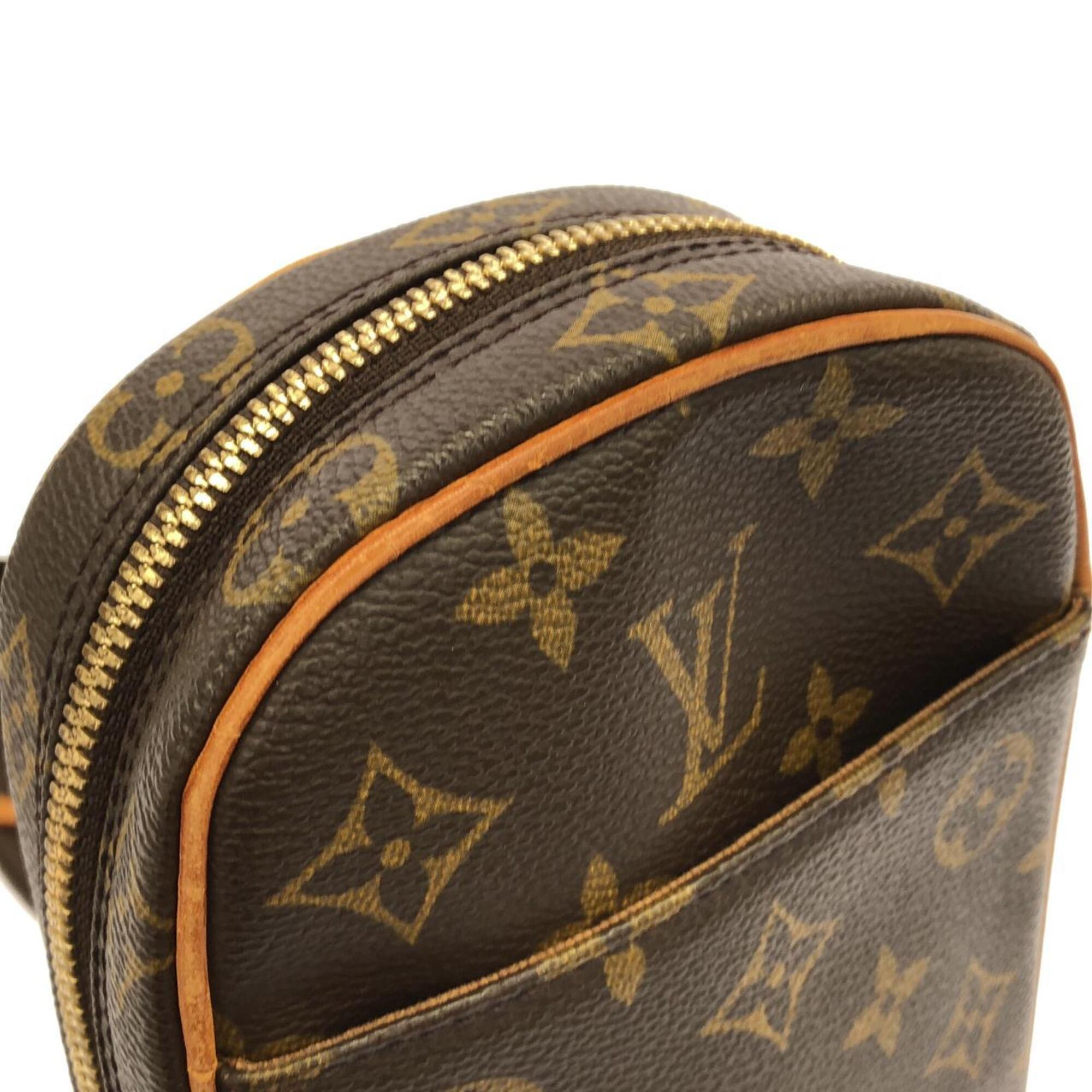 Louis Vuitton Monogram Marron Coated Canvas Pochette Shoulder Bag (Pre-Owned)