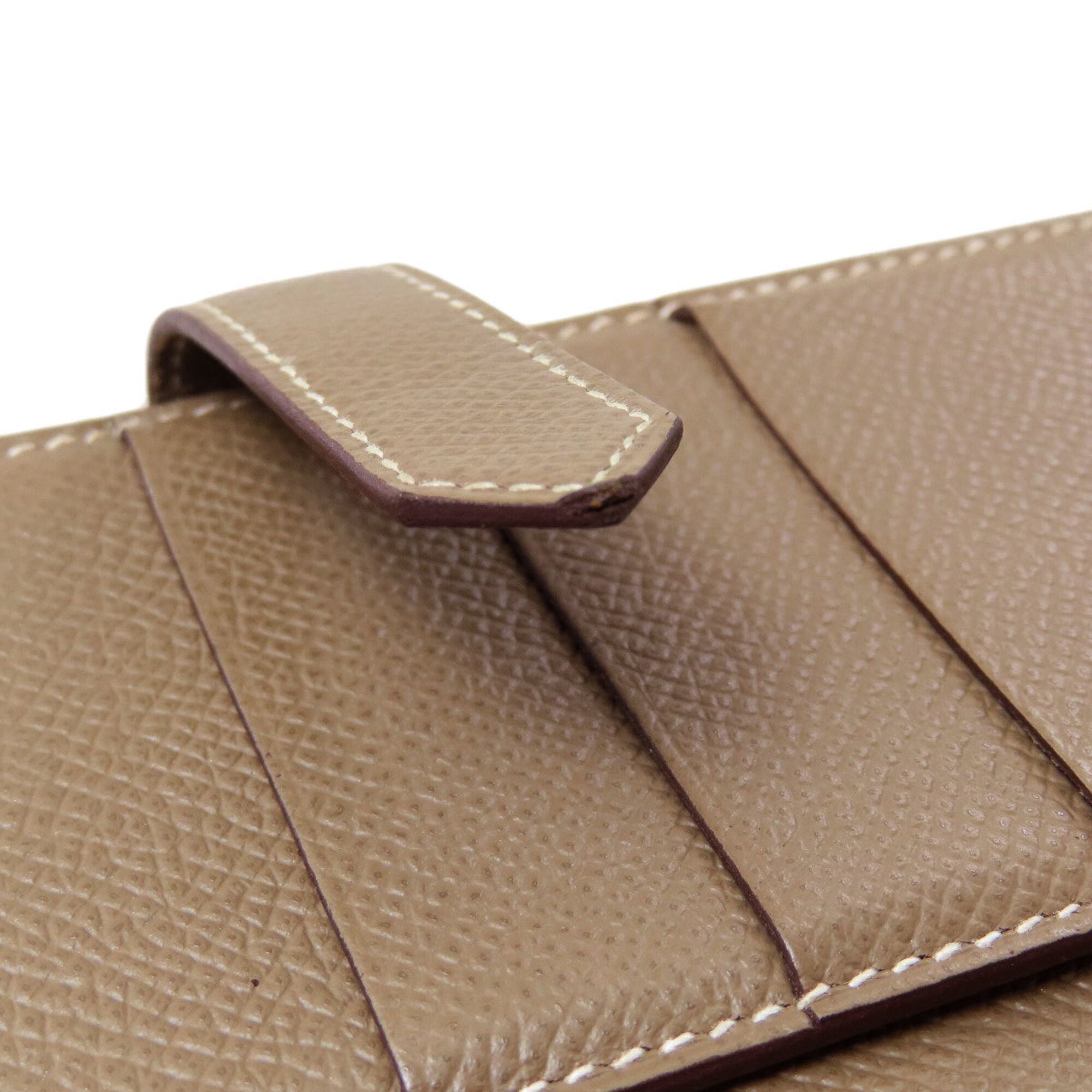 Hermes Etoupe Gray Epsom Leather Long Wallet (Bi-Fold) (Pre-Owned)